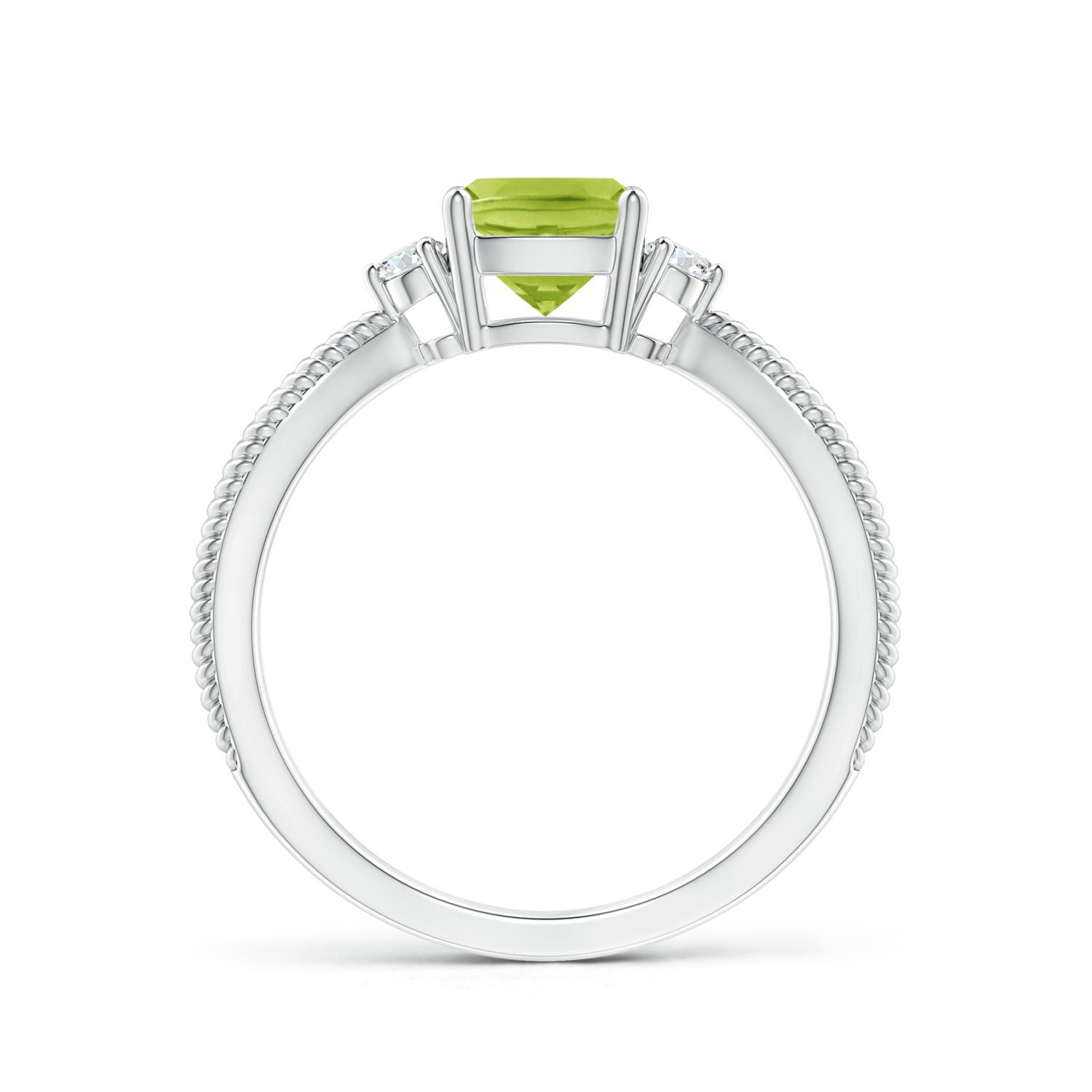 AA - Peridot / 1.19 CT / 14 KT White Gold