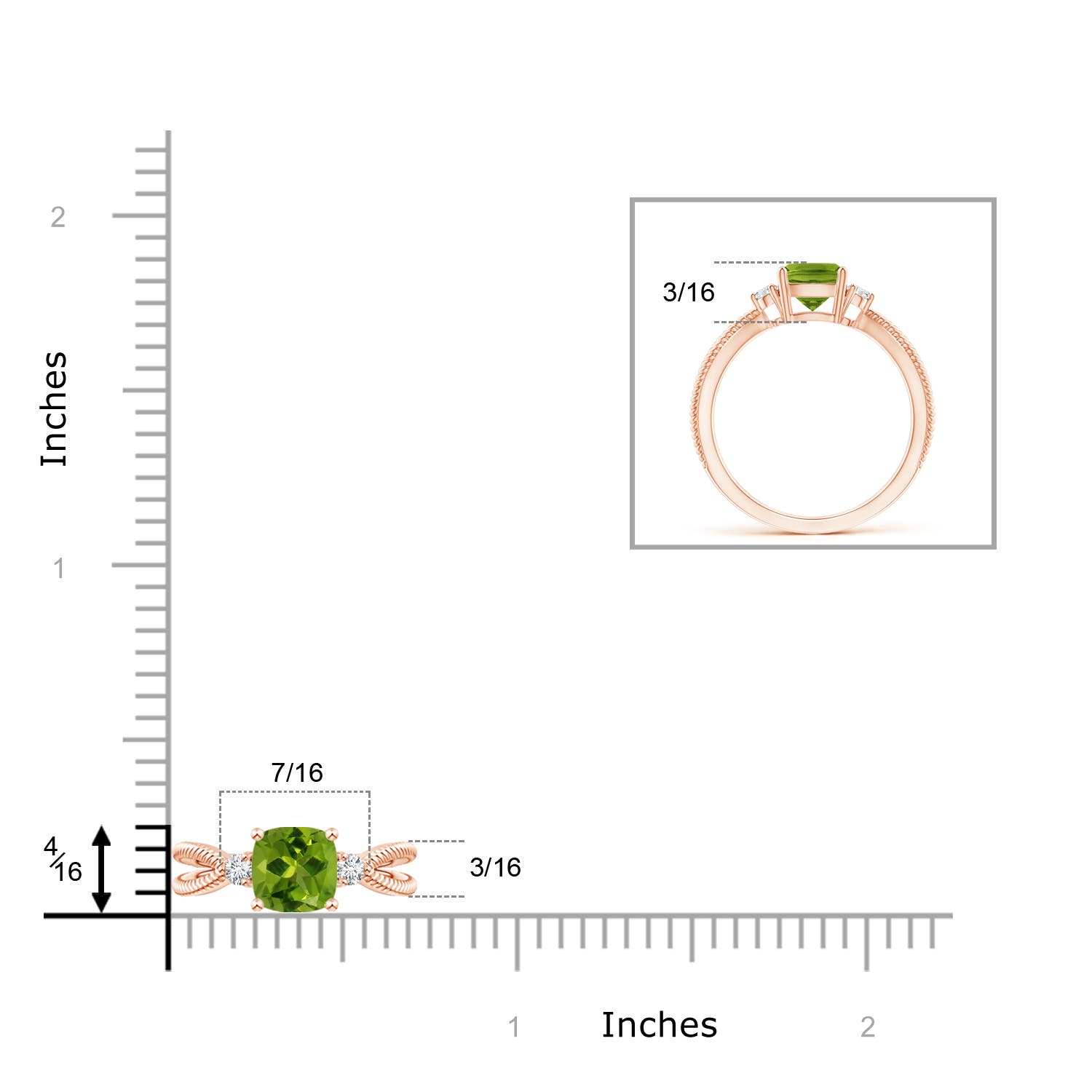 AAAA - Peridot / 1.19 CT / 14 KT Rose Gold