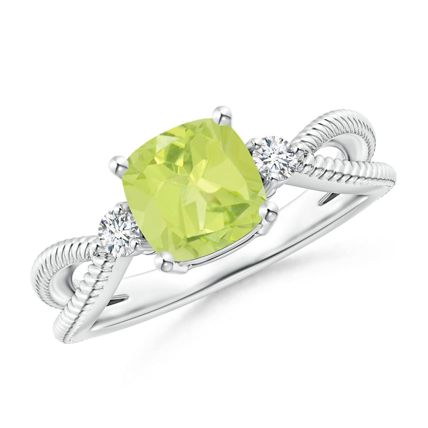 A - Peridot / 1.55 CT / 14 KT White Gold