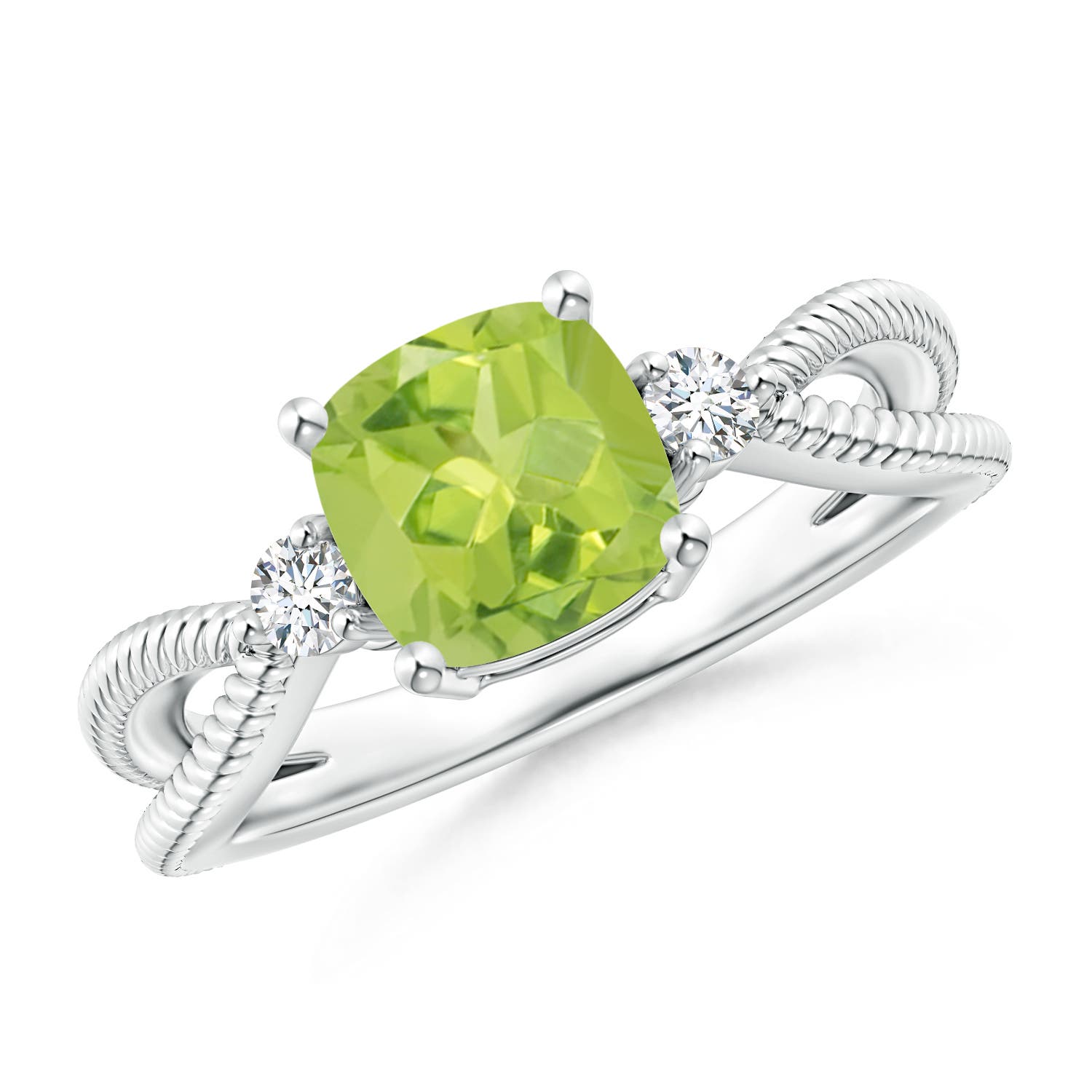 AA - Peridot / 1.55 CT / 14 KT White Gold