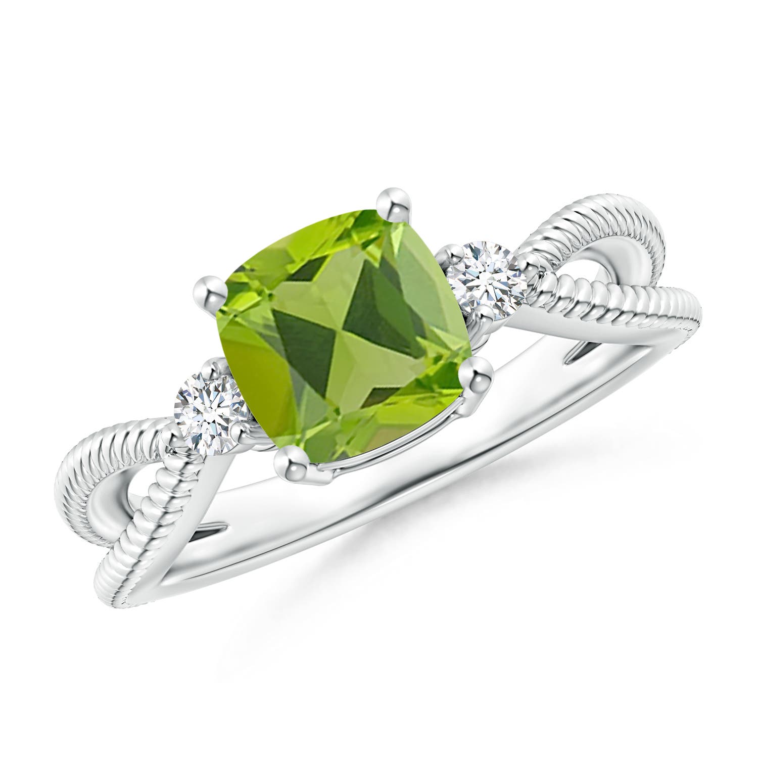 AAA - Peridot / 1.55 CT / 14 KT White Gold