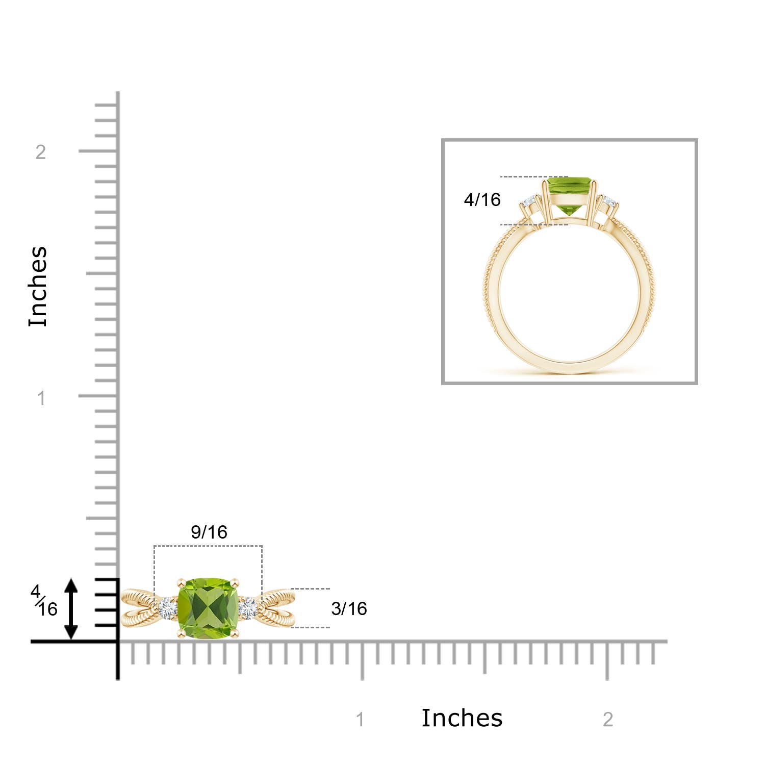 AAA - Peridot / 1.55 CT / 14 KT Yellow Gold