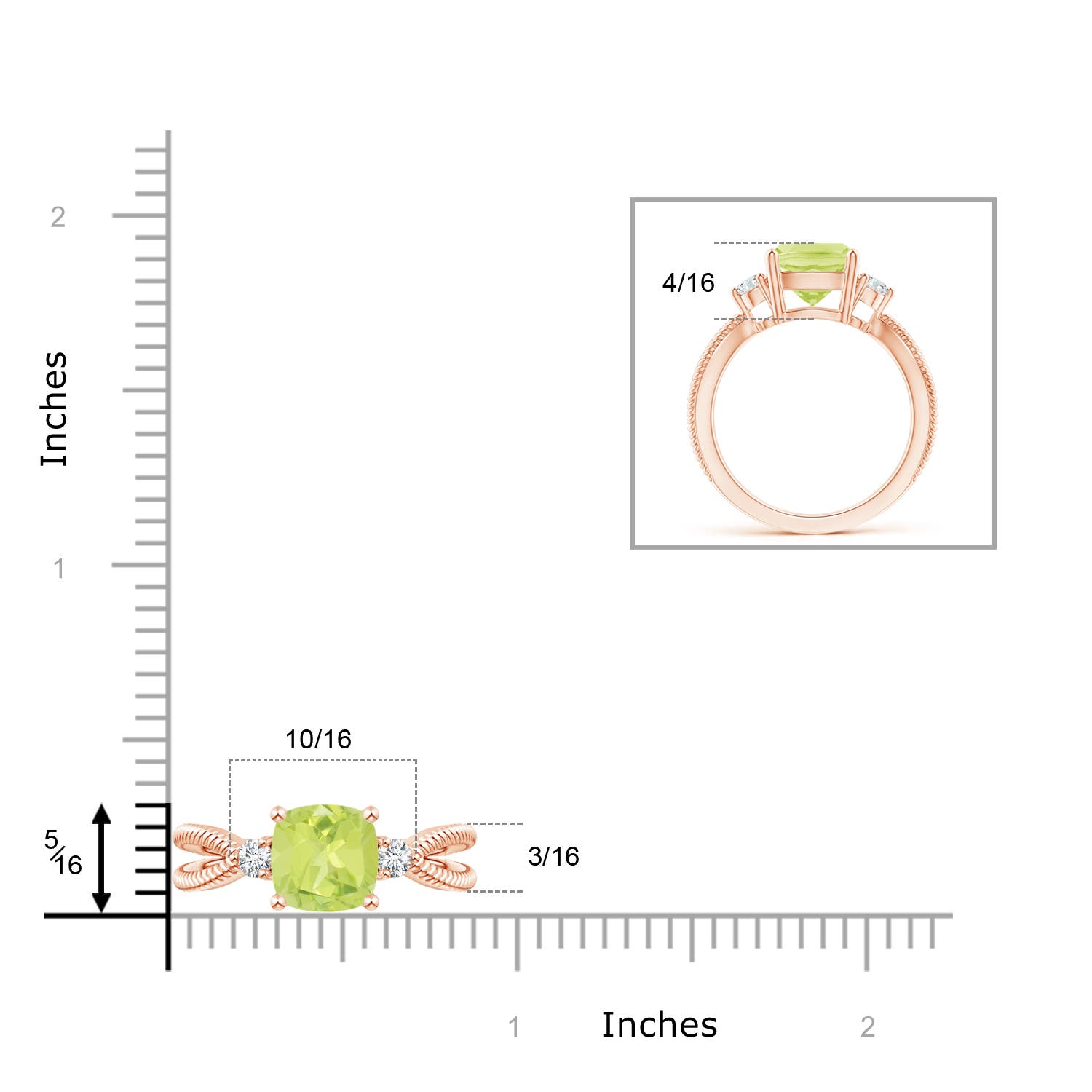 A - Peridot / 2.14 CT / 14 KT Rose Gold