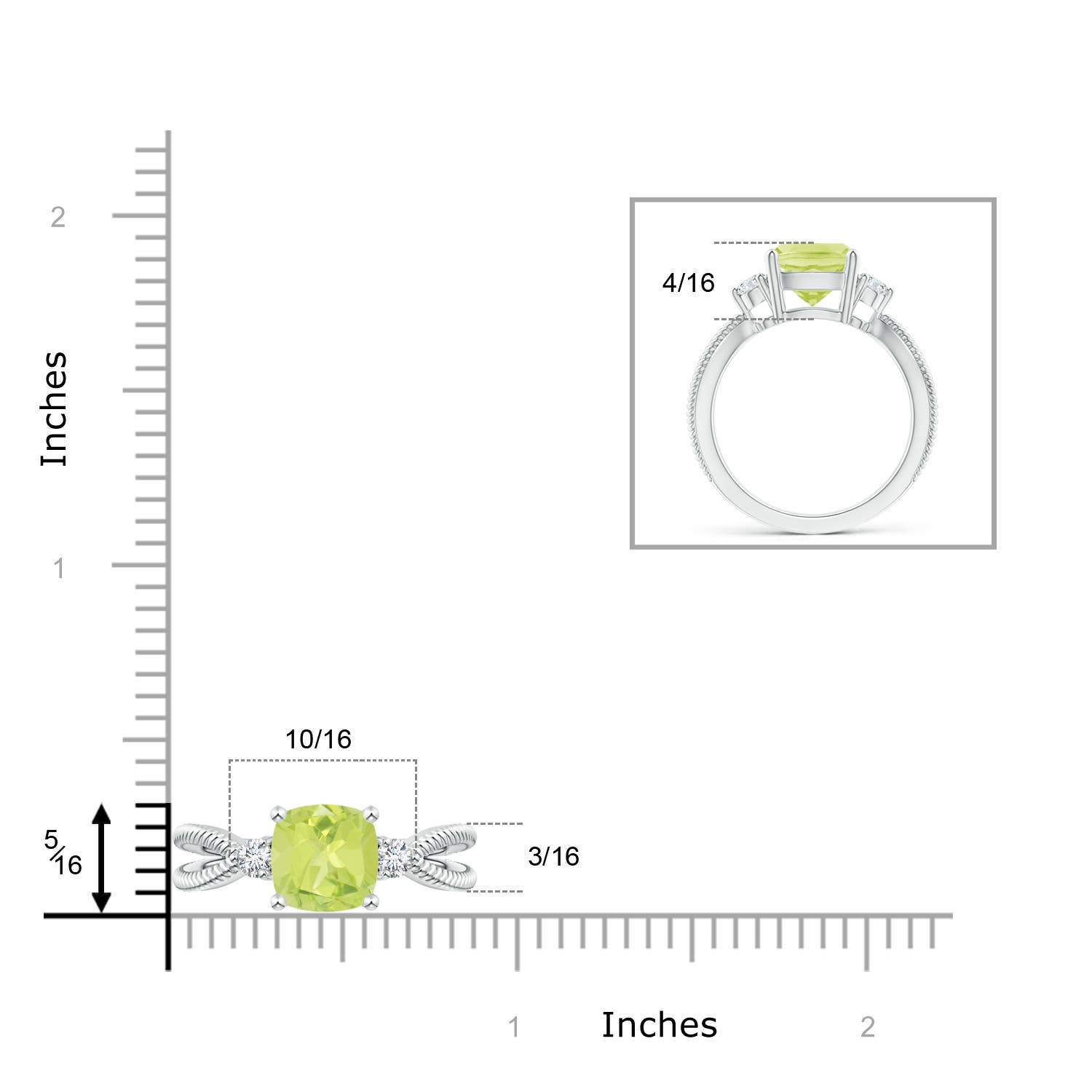 A - Peridot / 2.14 CT / 14 KT White Gold