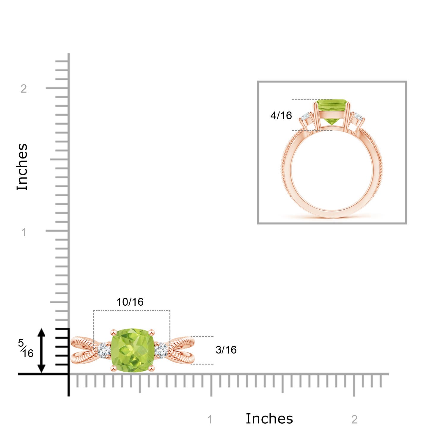 AA - Peridot / 2.14 CT / 14 KT Rose Gold