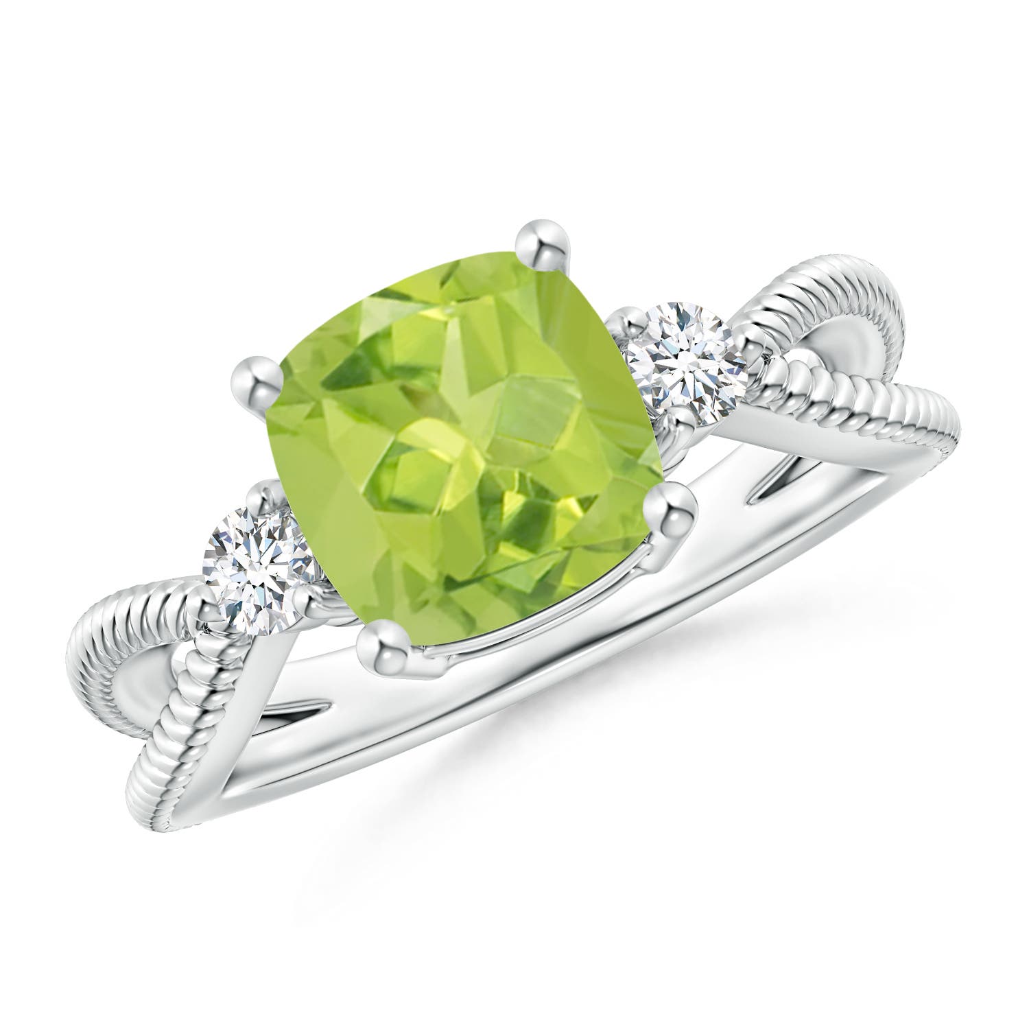 AA - Peridot / 2.14 CT / 14 KT White Gold