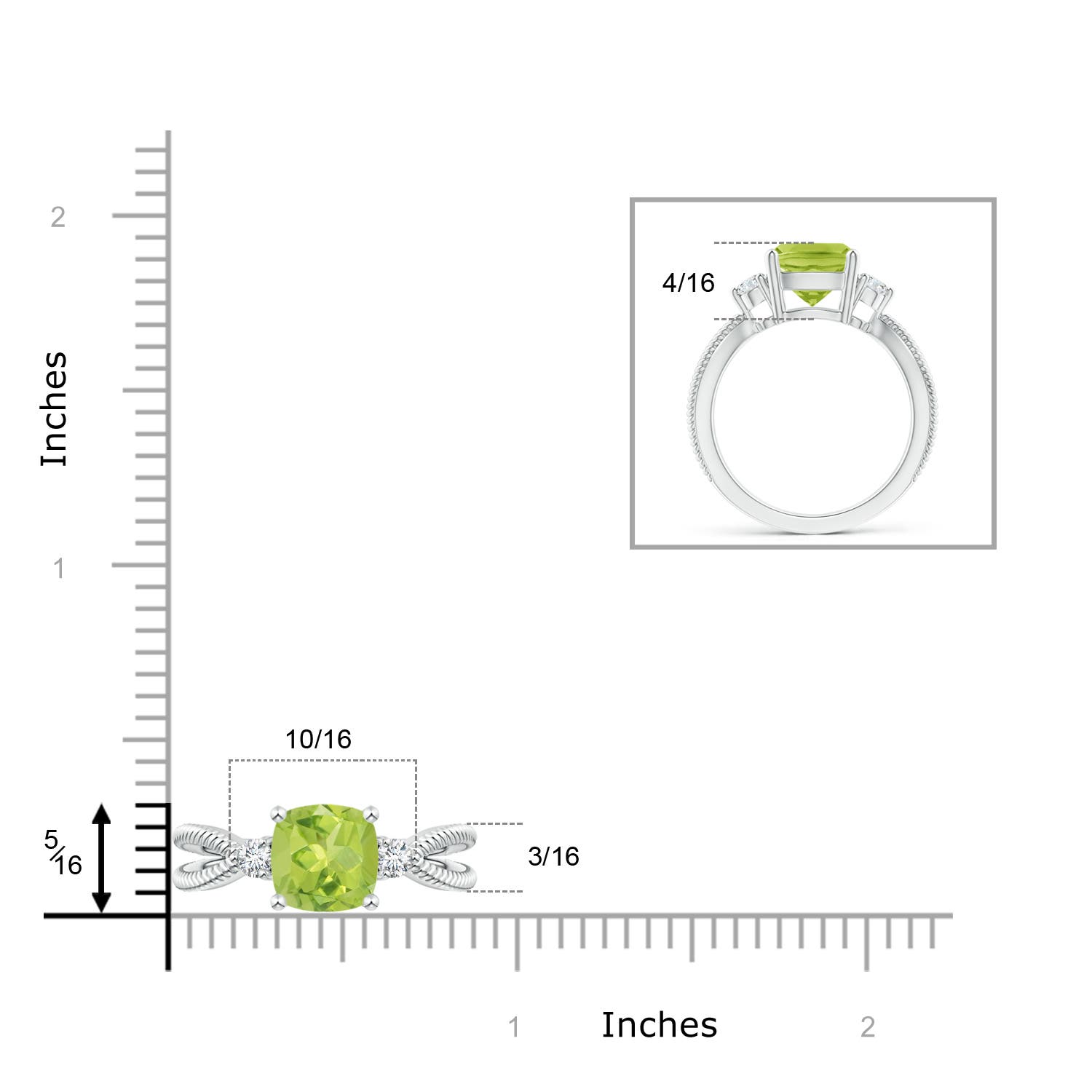 AA - Peridot / 2.14 CT / 14 KT White Gold