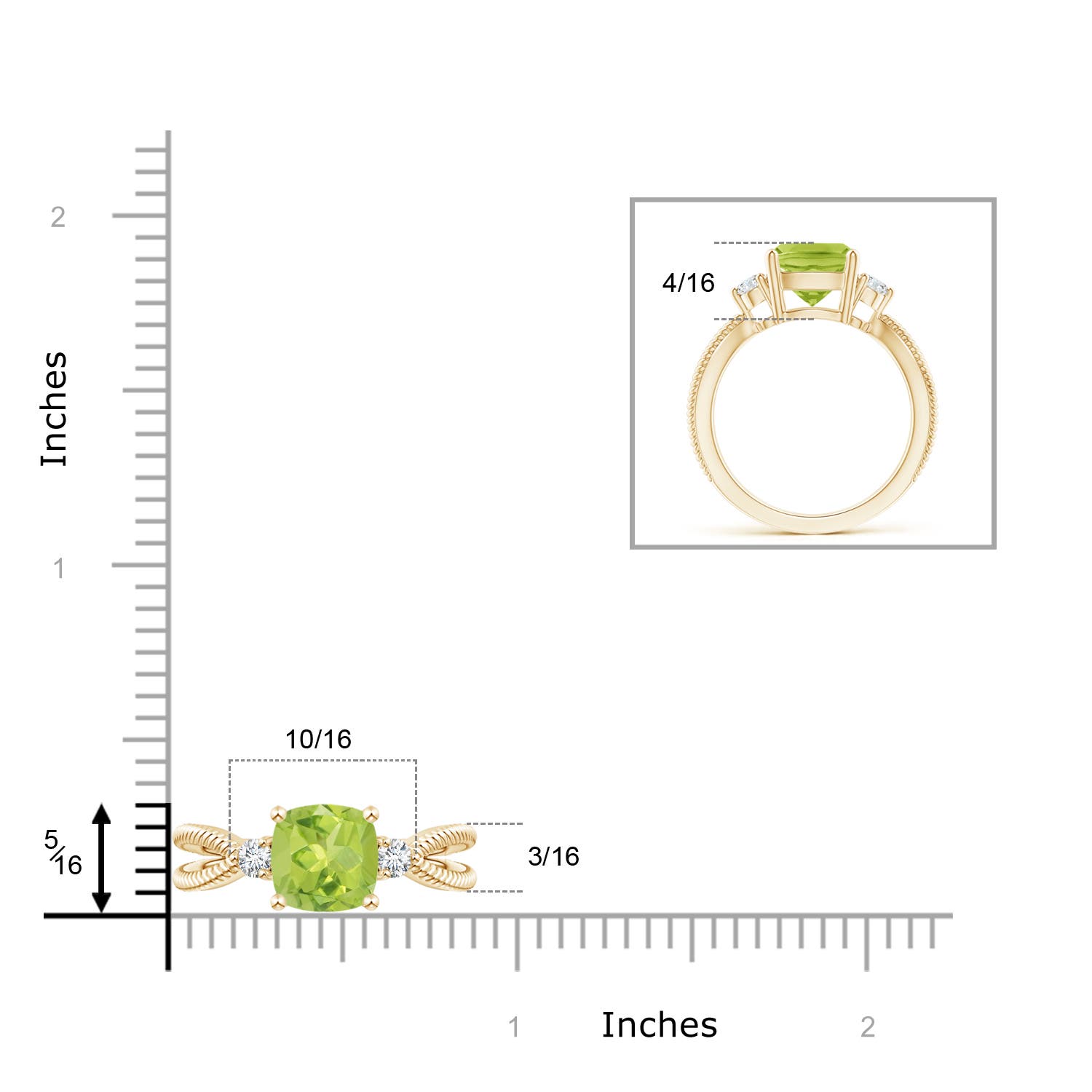 AA - Peridot / 2.14 CT / 14 KT Yellow Gold