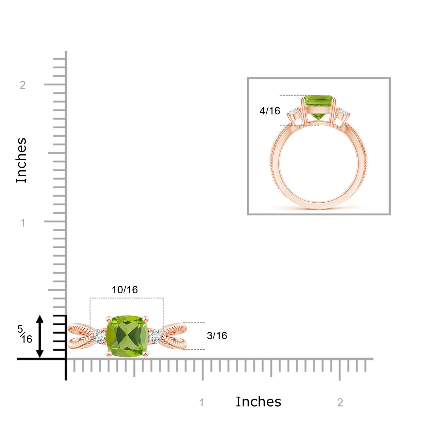 AAA - Peridot / 2.14 CT / 14 KT Rose Gold