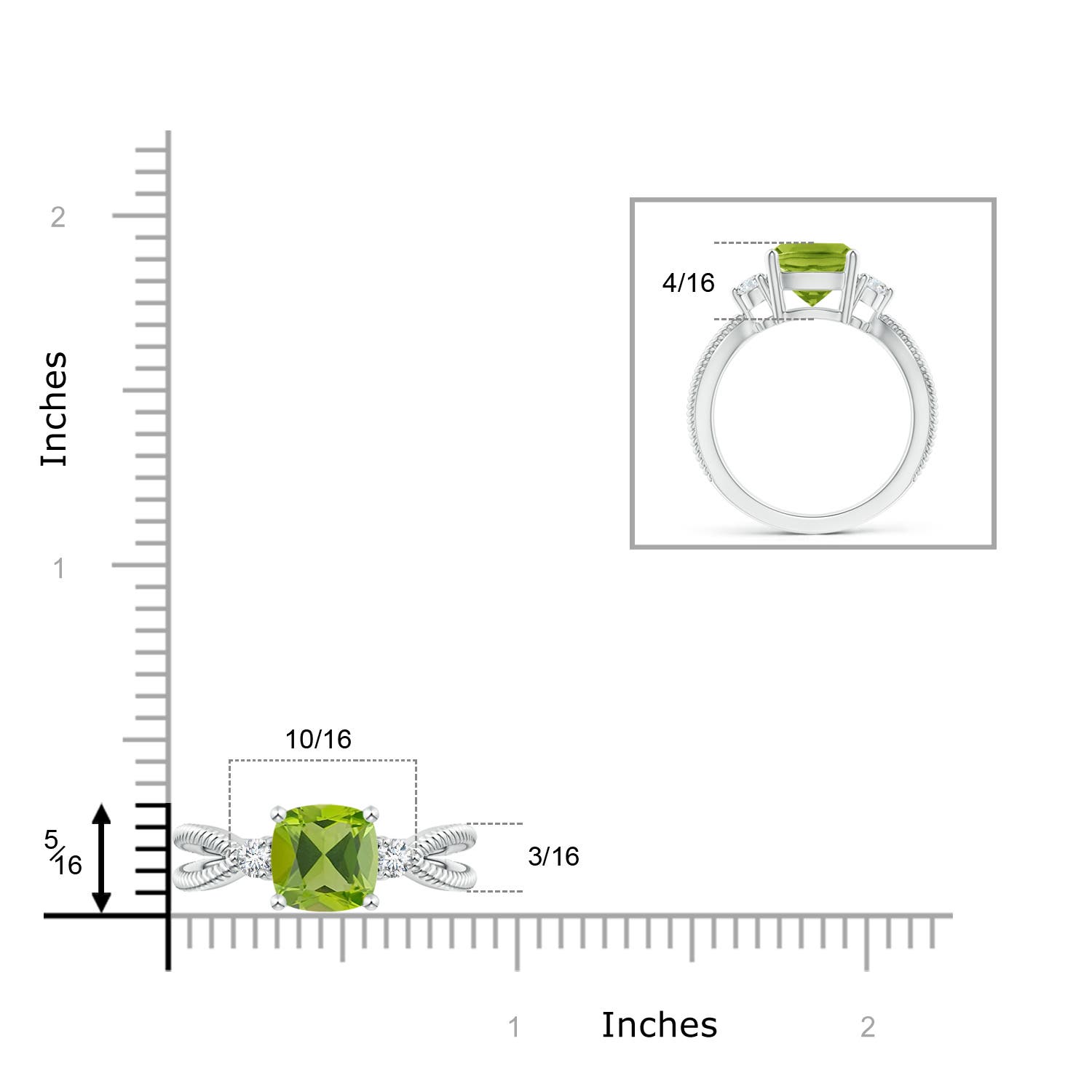 AAA - Peridot / 2.14 CT / 14 KT White Gold