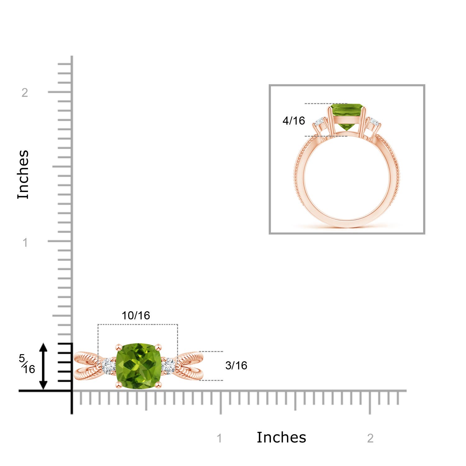 AAAA - Peridot / 2.14 CT / 14 KT Rose Gold