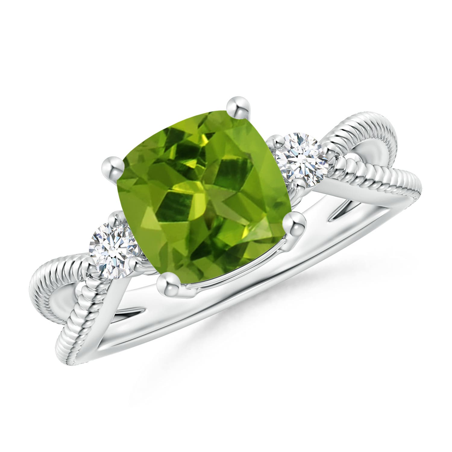 AAAA - Peridot / 2.14 CT / 14 KT White Gold