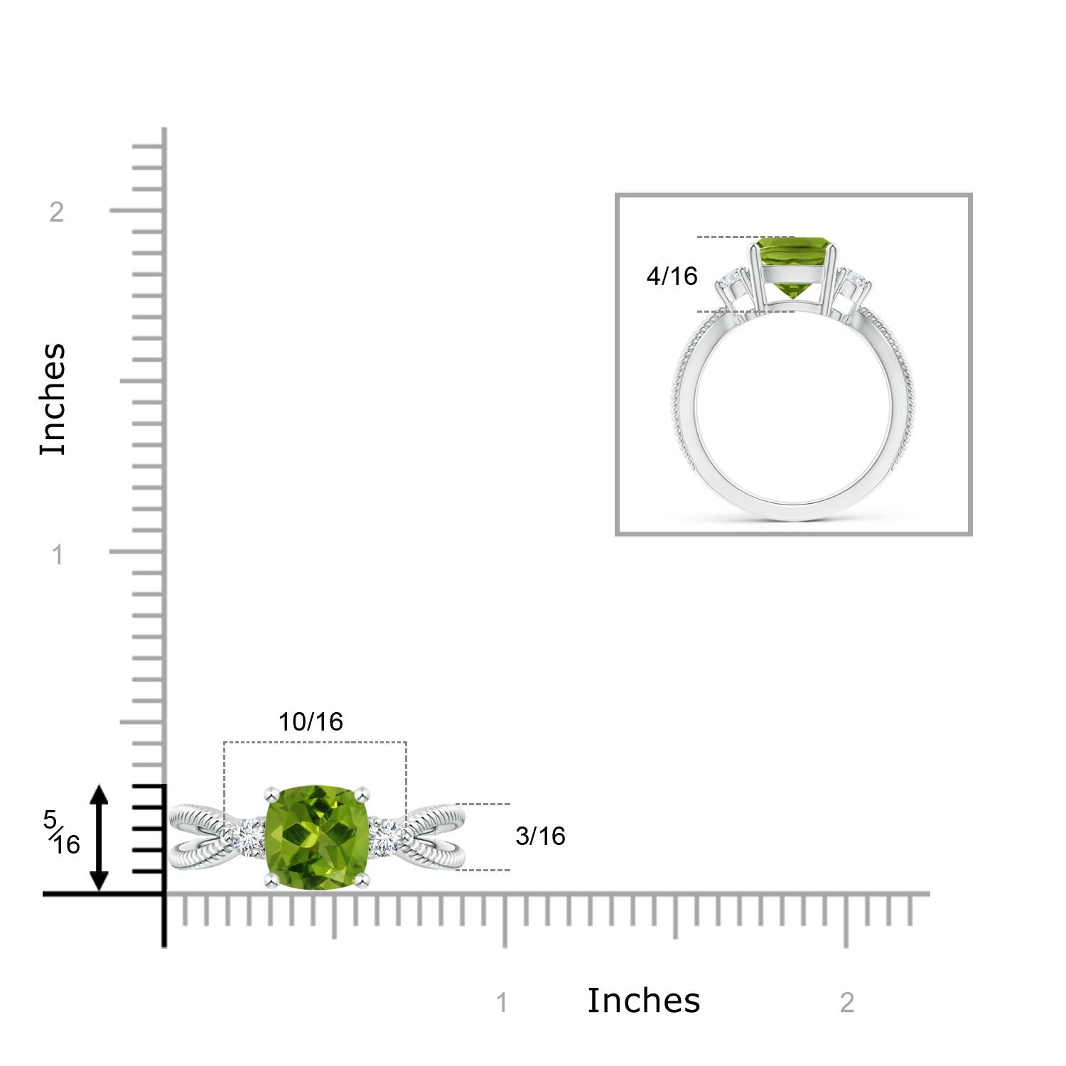 AAAA - Peridot / 2.14 CT / 14 KT White Gold