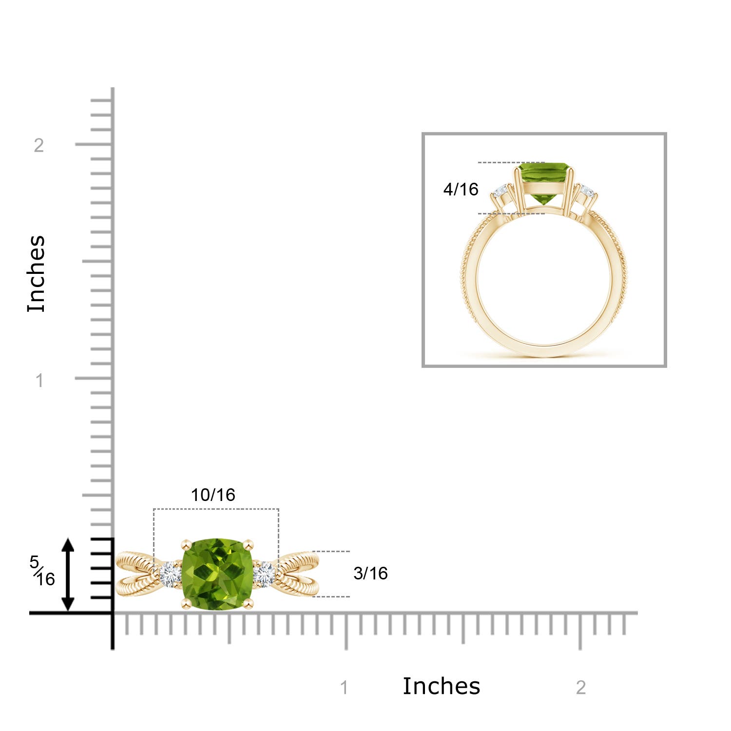 AAAA - Peridot / 2.14 CT / 14 KT Yellow Gold