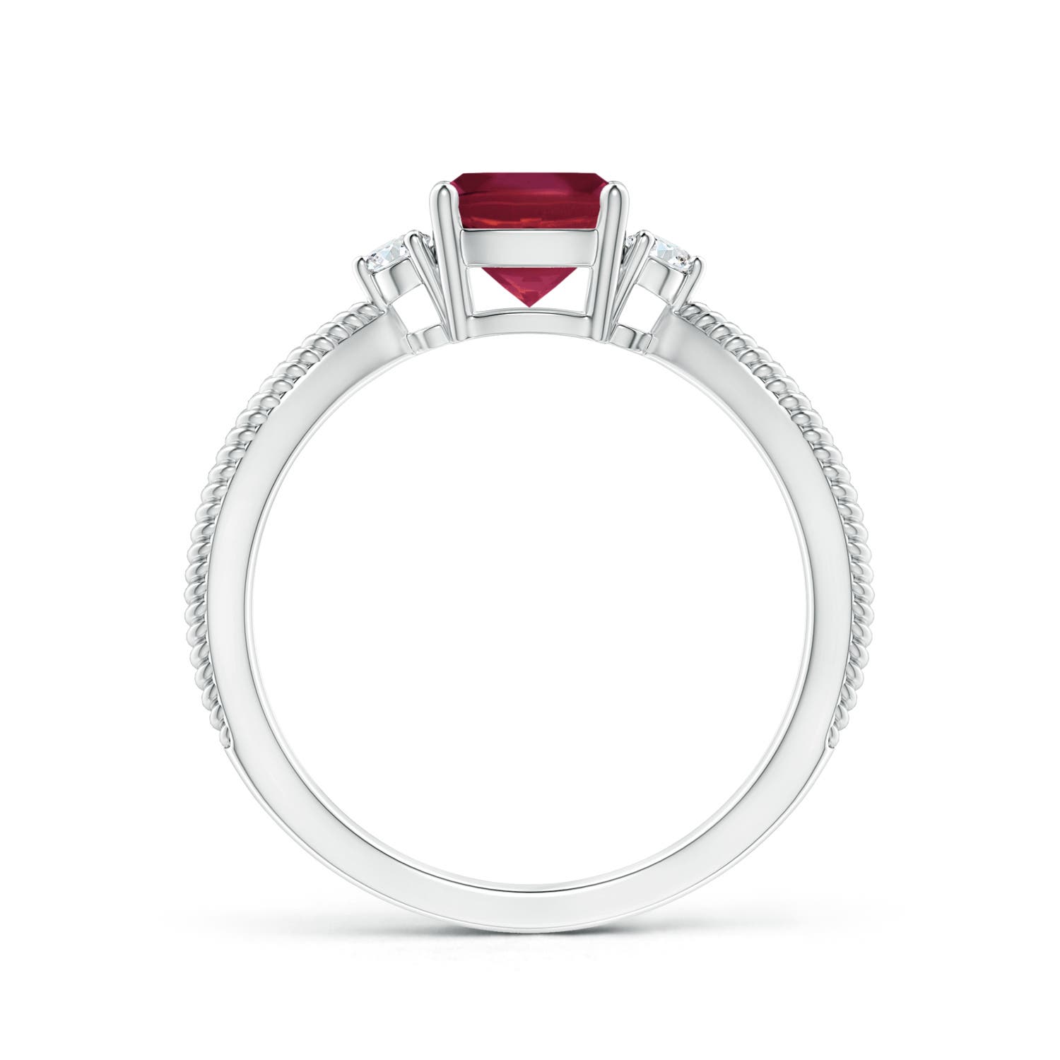 A - Ruby / 1.04 CT / 14 KT White Gold