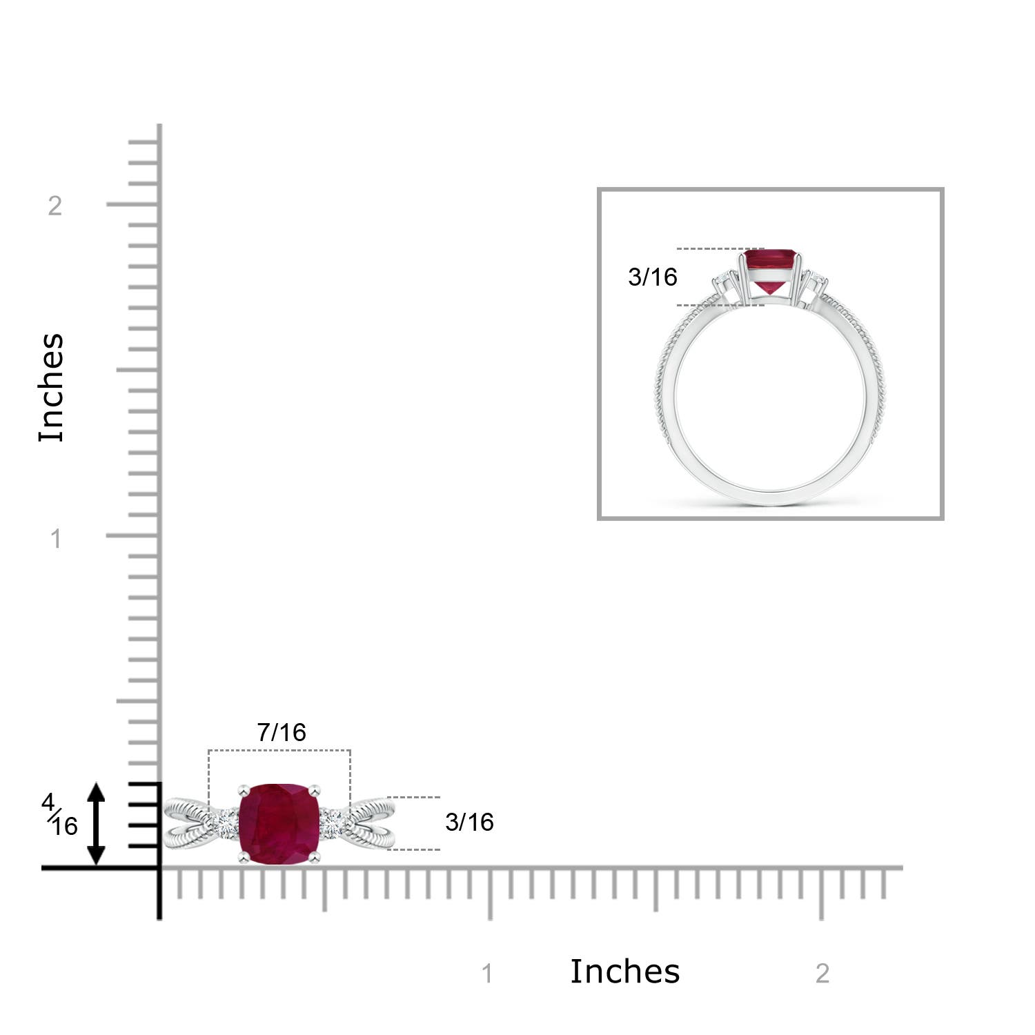 A - Ruby / 1.04 CT / 14 KT White Gold