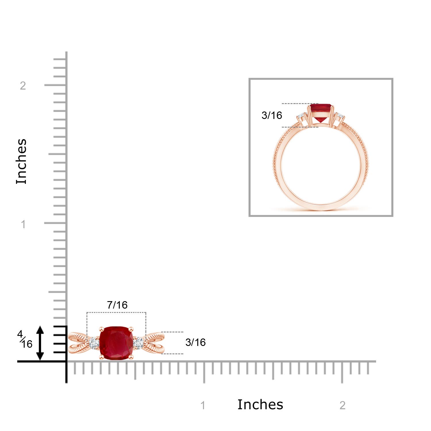 AA - Ruby / 1.04 CT / 14 KT Rose Gold