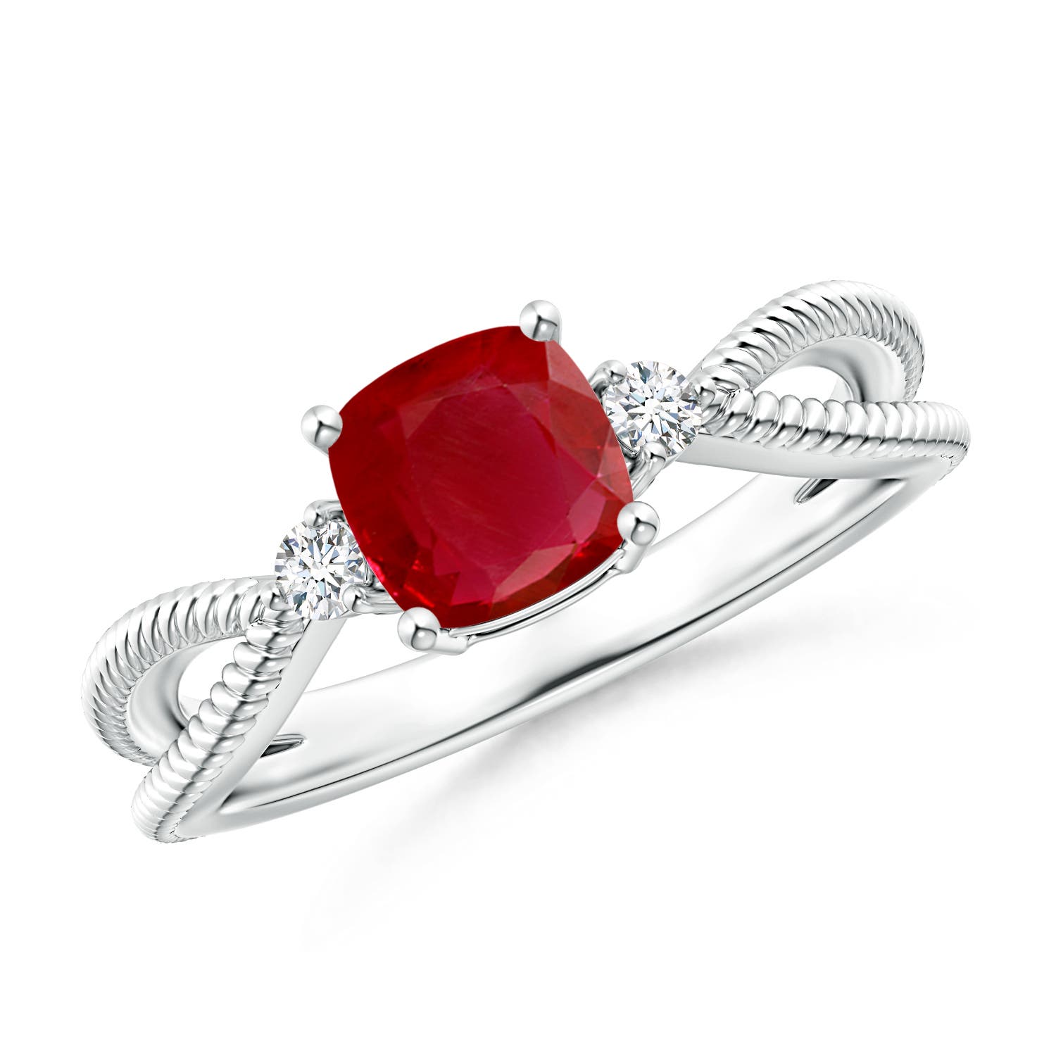 AA - Ruby / 1.04 CT / 14 KT White Gold