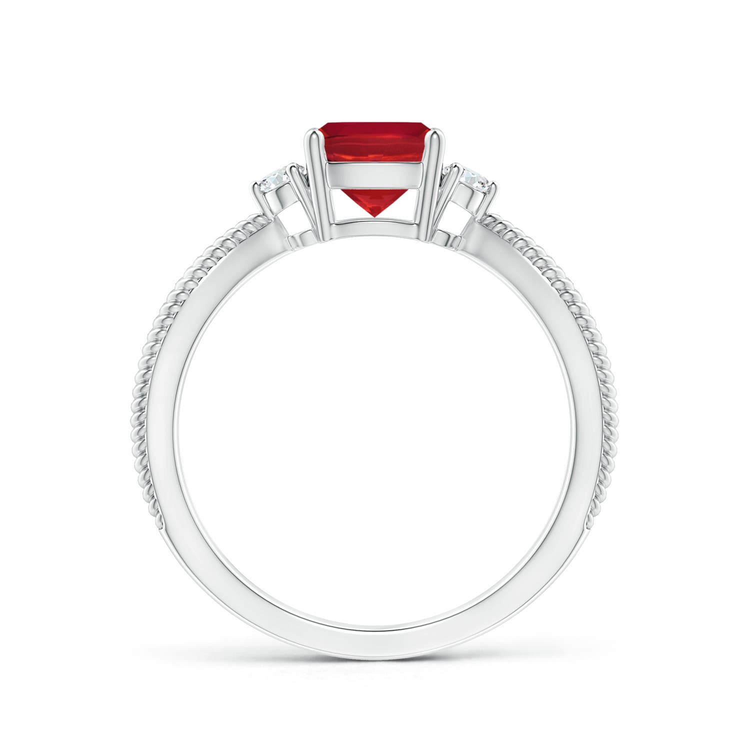 AA - Ruby / 1.04 CT / 14 KT White Gold