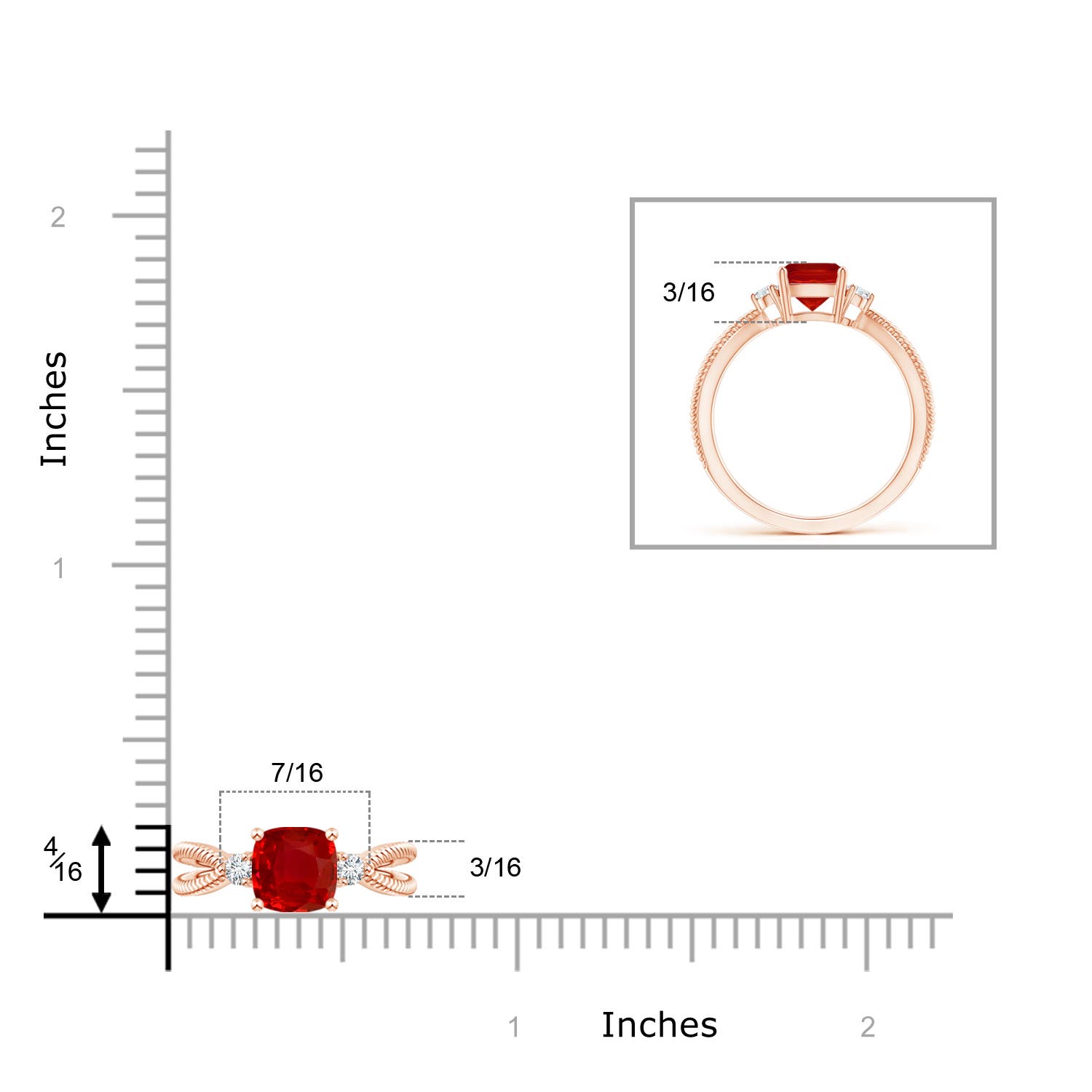 AAA - Ruby / 1.04 CT / 14 KT Rose Gold