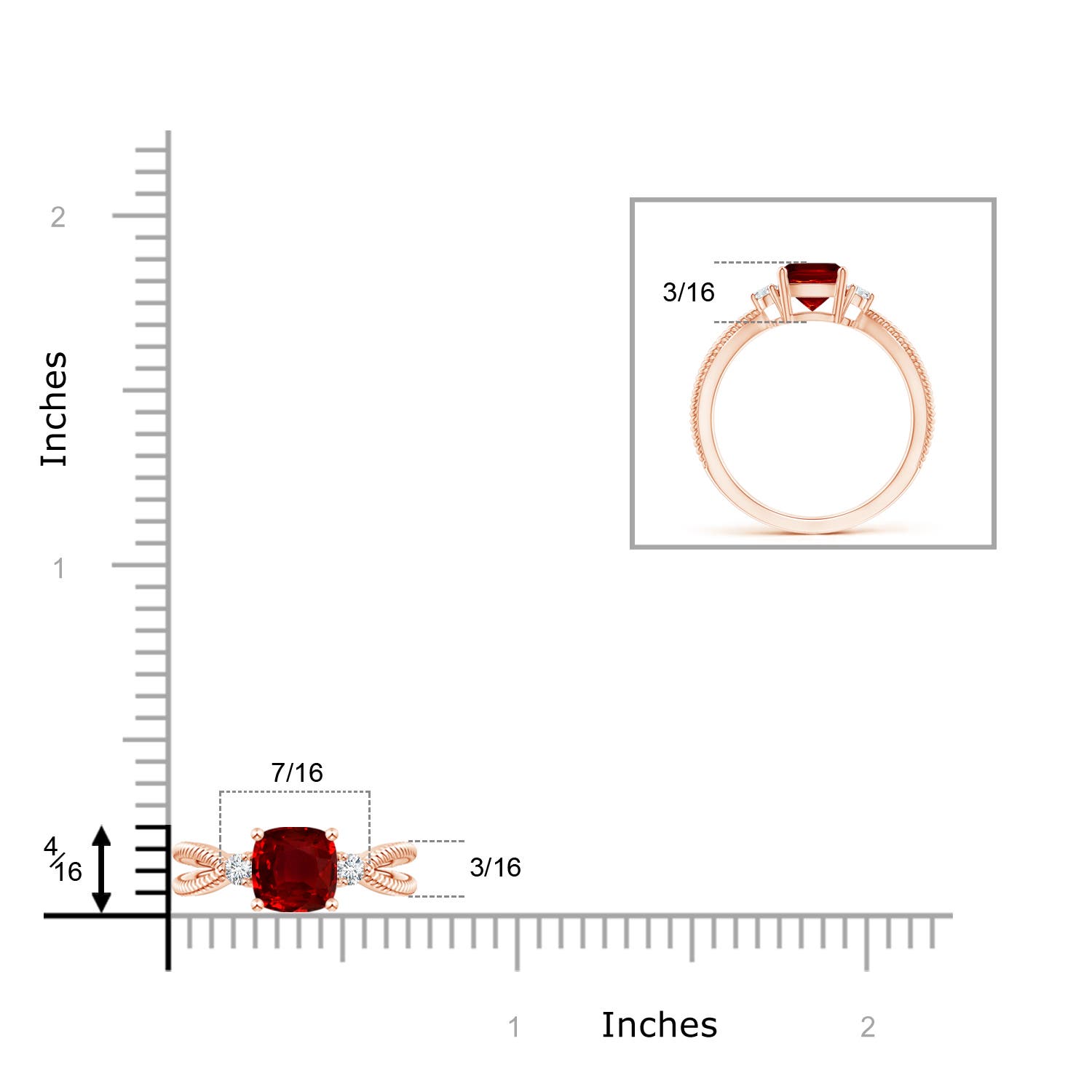 AAAA - Ruby / 1.04 CT / 14 KT Rose Gold