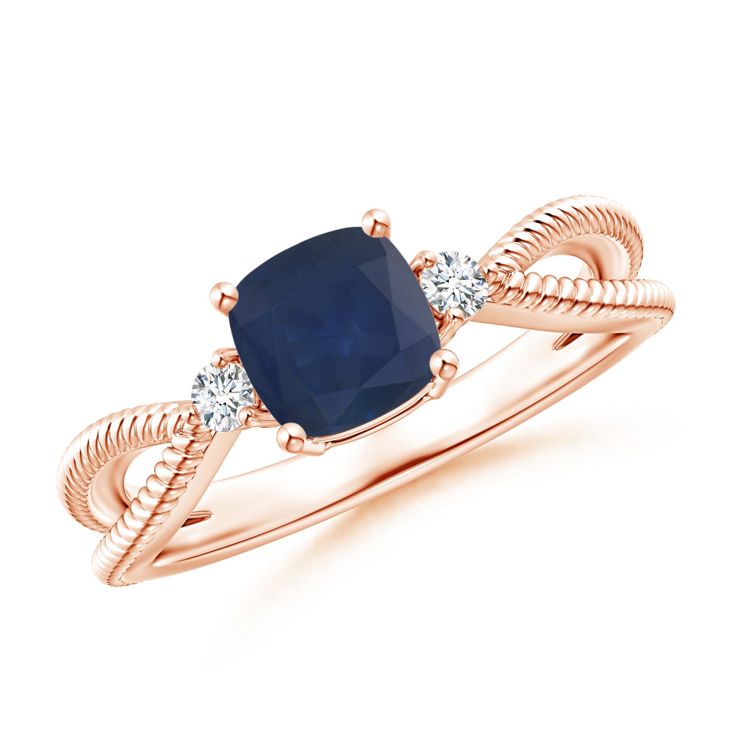 A - Blue Sapphire / 1.09 CT / 14 KT Rose Gold