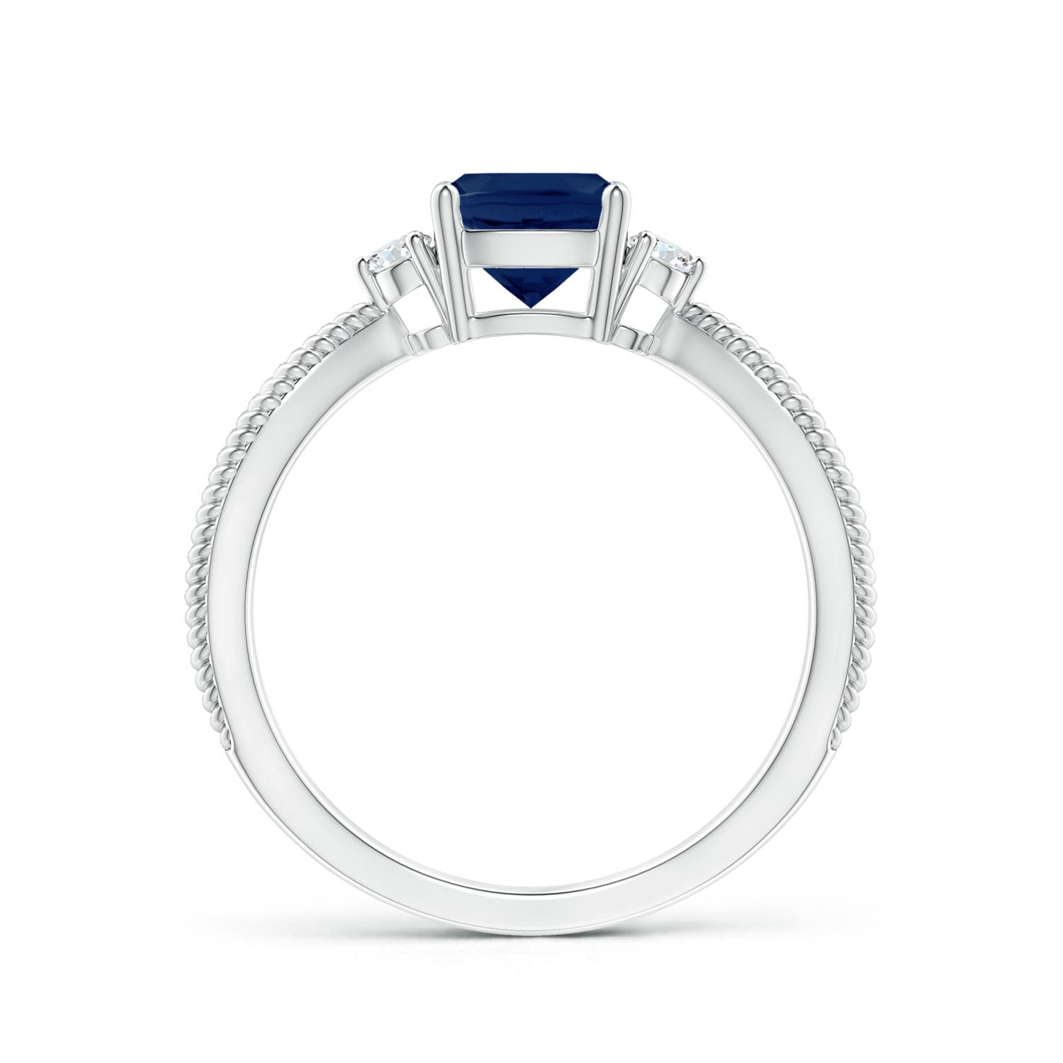 A - Blue Sapphire / 1.09 CT / 14 KT White Gold