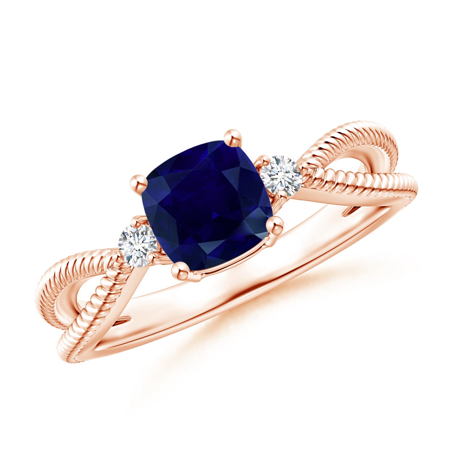 AA - Blue Sapphire / 1.09 CT / 14 KT Rose Gold