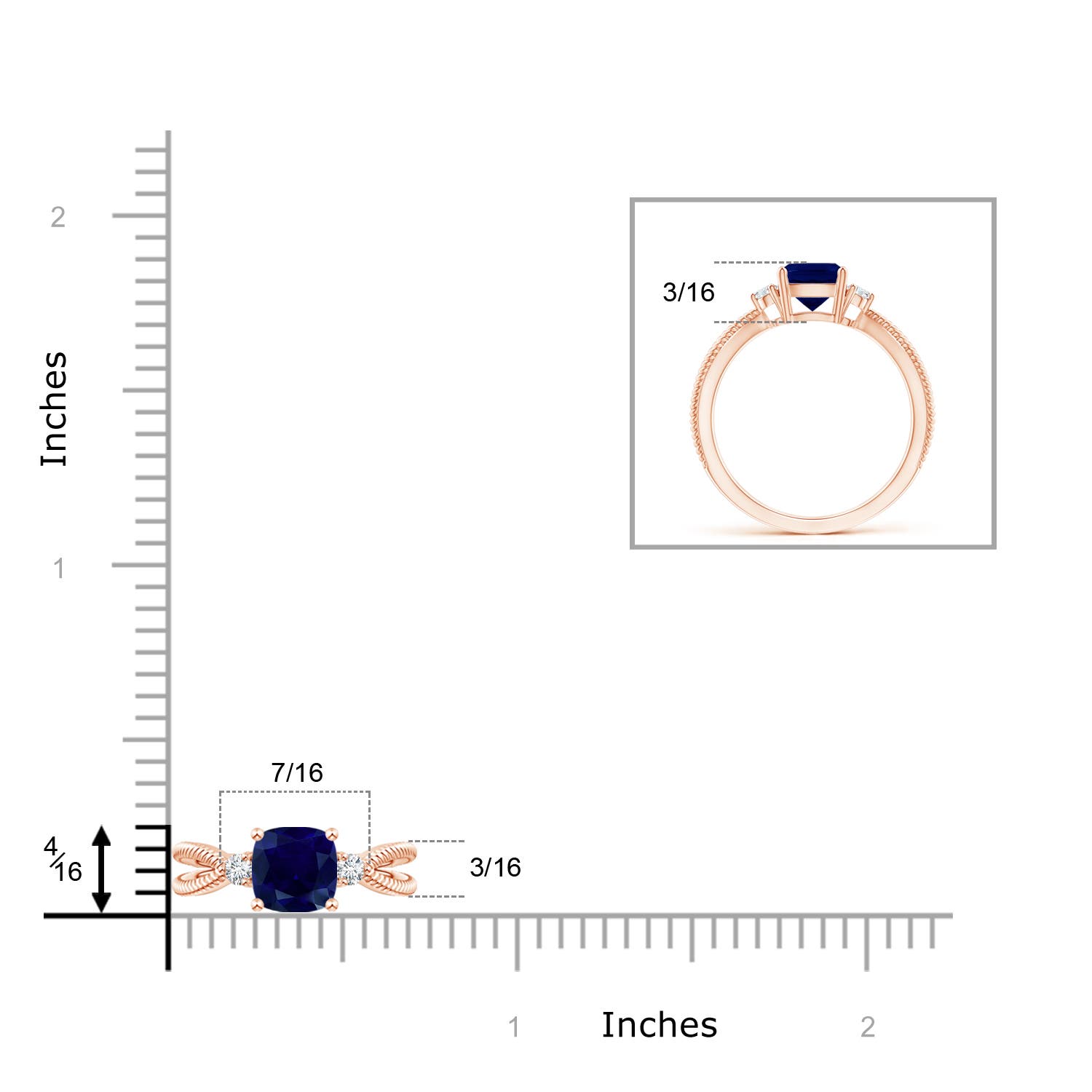 AA - Blue Sapphire / 1.09 CT / 14 KT Rose Gold