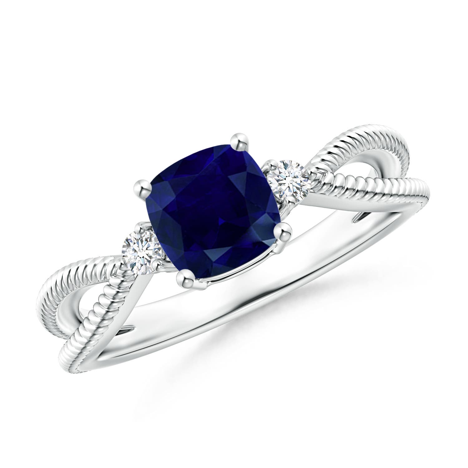 AA - Blue Sapphire / 1.09 CT / 14 KT White Gold