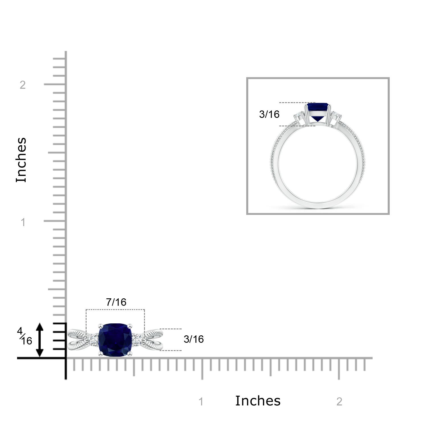 AA - Blue Sapphire / 1.09 CT / 14 KT White Gold