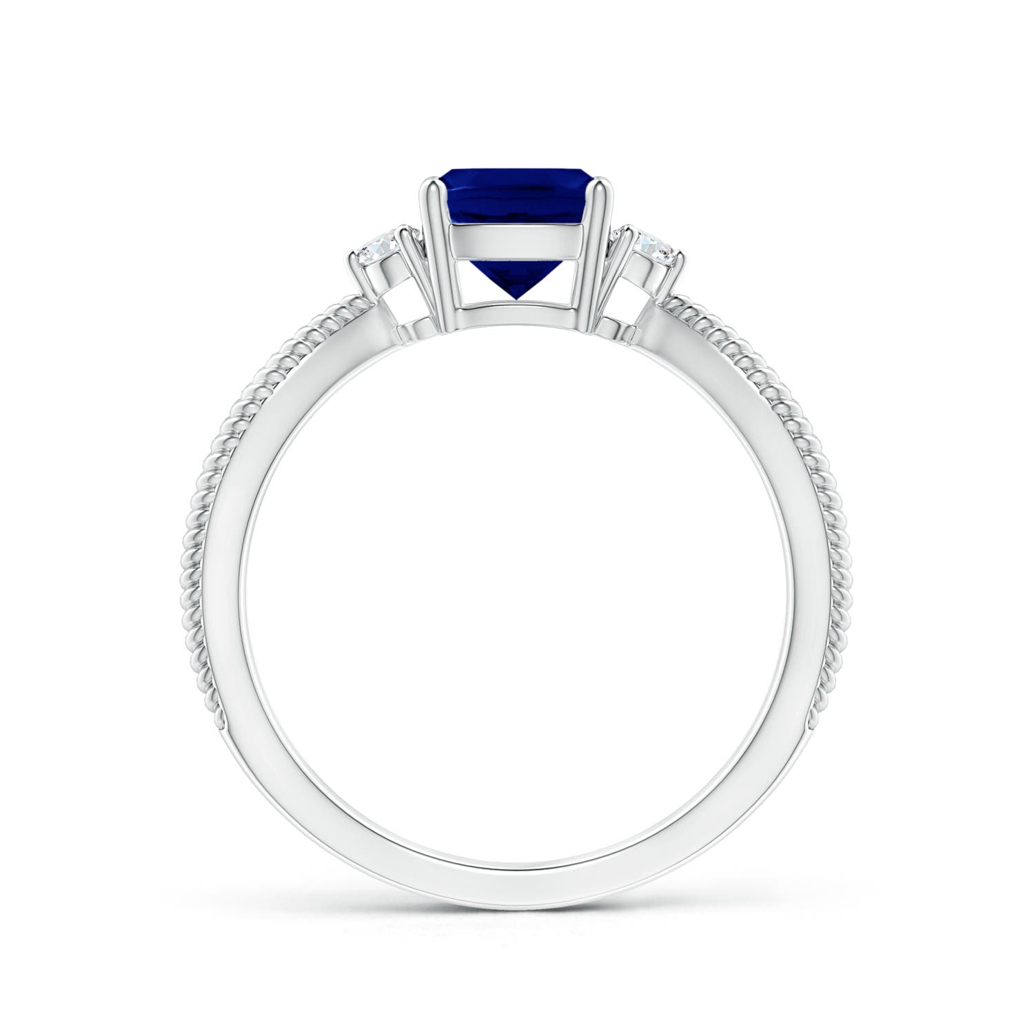 AAA - Blue Sapphire / 1.09 CT / 14 KT White Gold