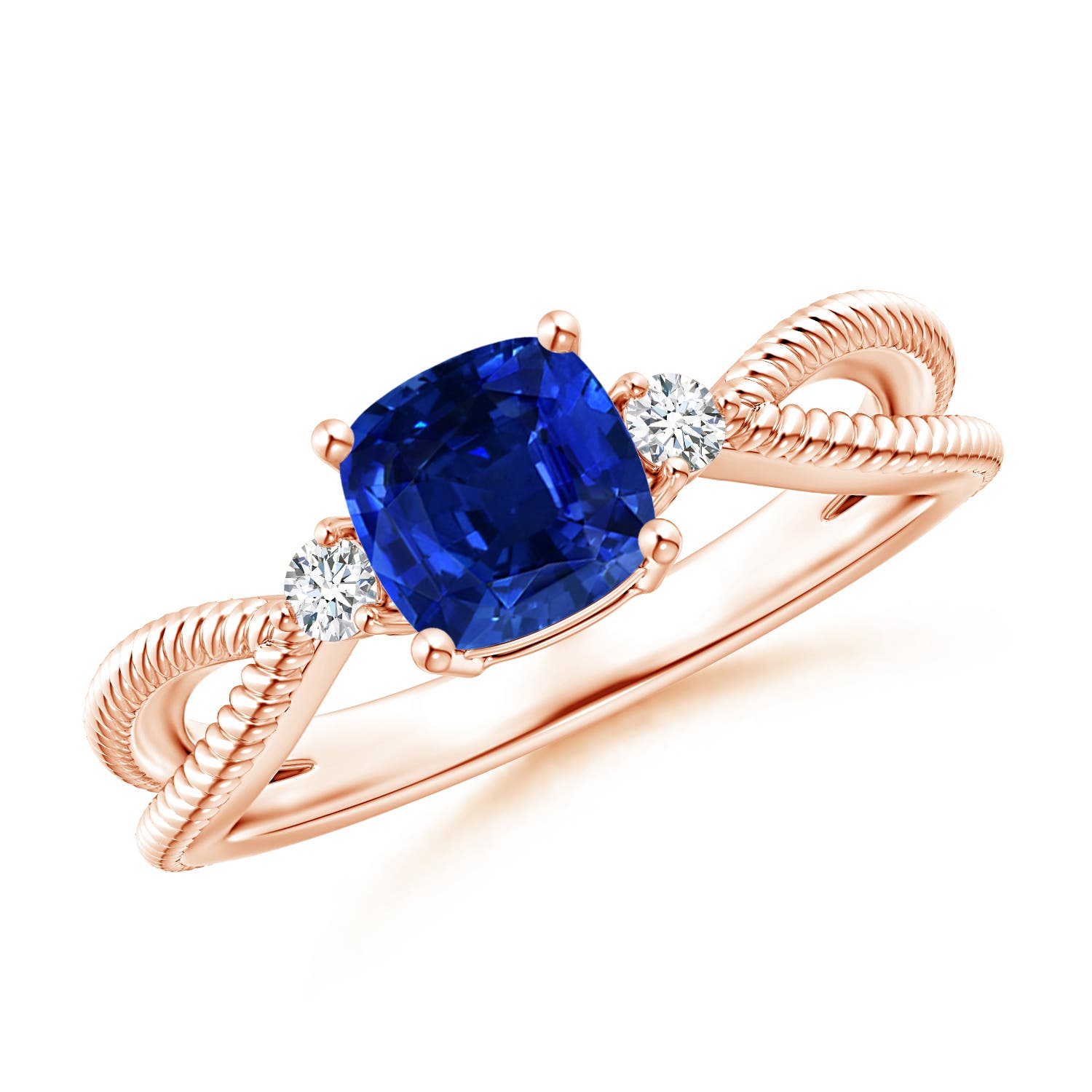 AAAA - Blue Sapphire / 1.09 CT / 14 KT Rose Gold