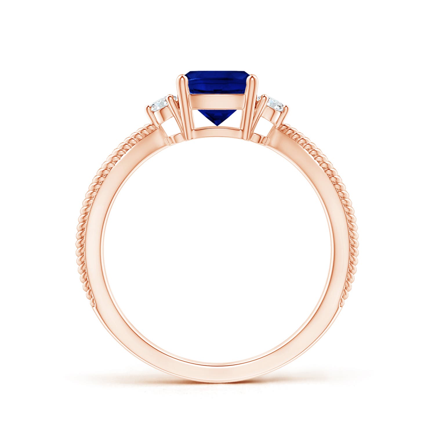 AAAA - Blue Sapphire / 1.09 CT / 14 KT Rose Gold