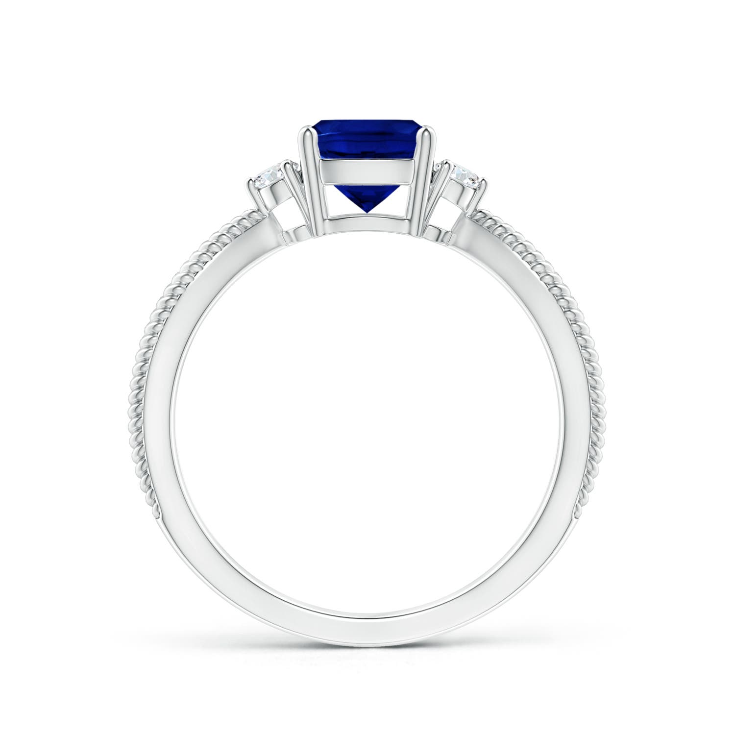 AAAA - Blue Sapphire / 1.09 CT / 14 KT White Gold