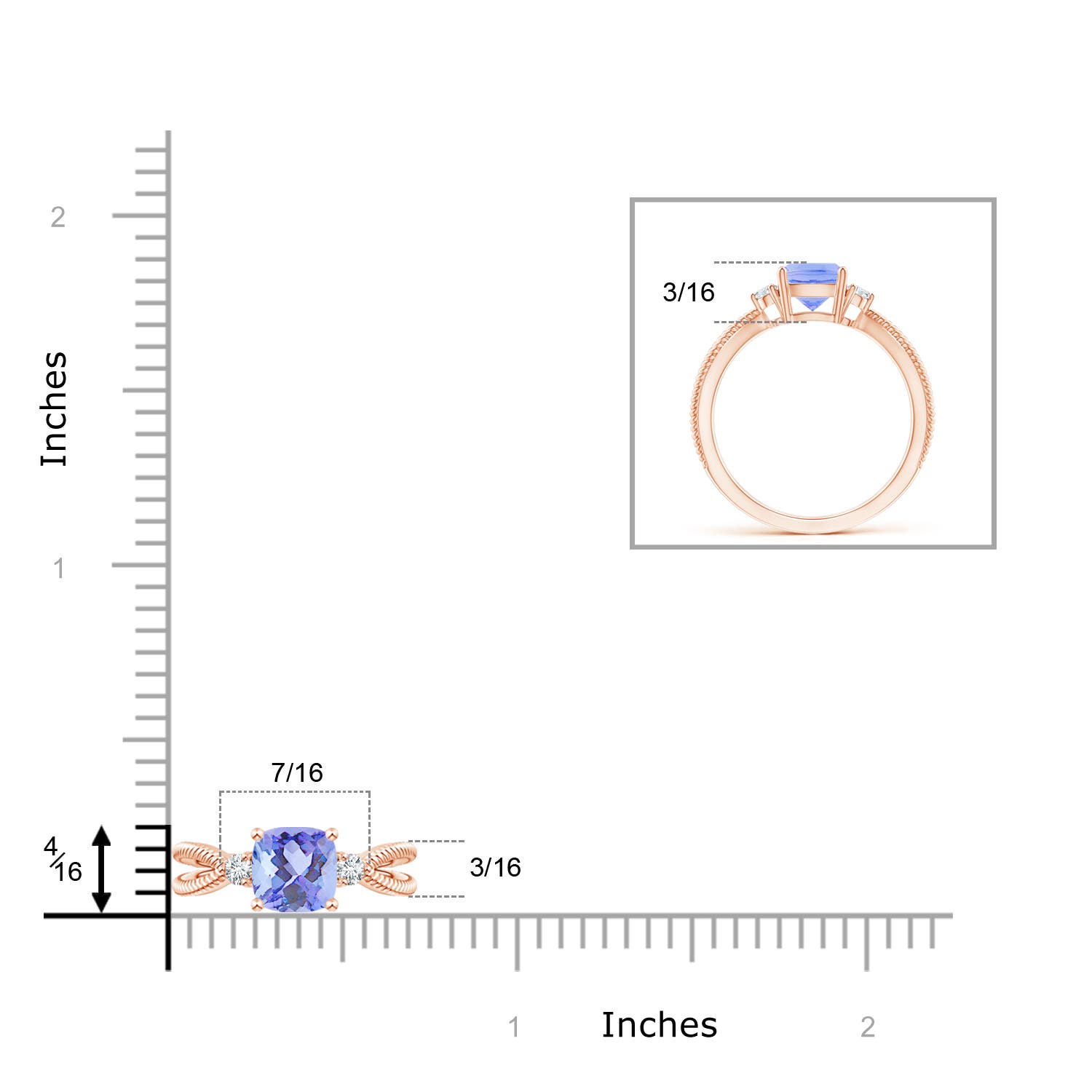 A - Tanzanite / 1.14 CT / 14 KT Rose Gold