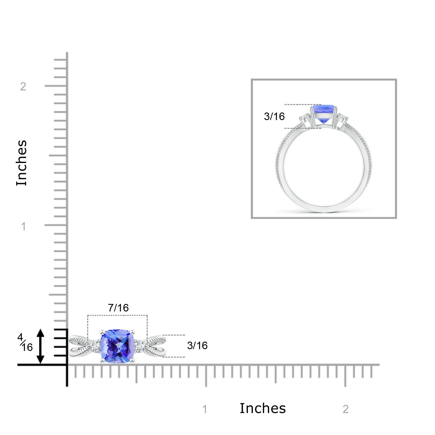 AA - Tanzanite / 1.14 CT / 14 KT White Gold