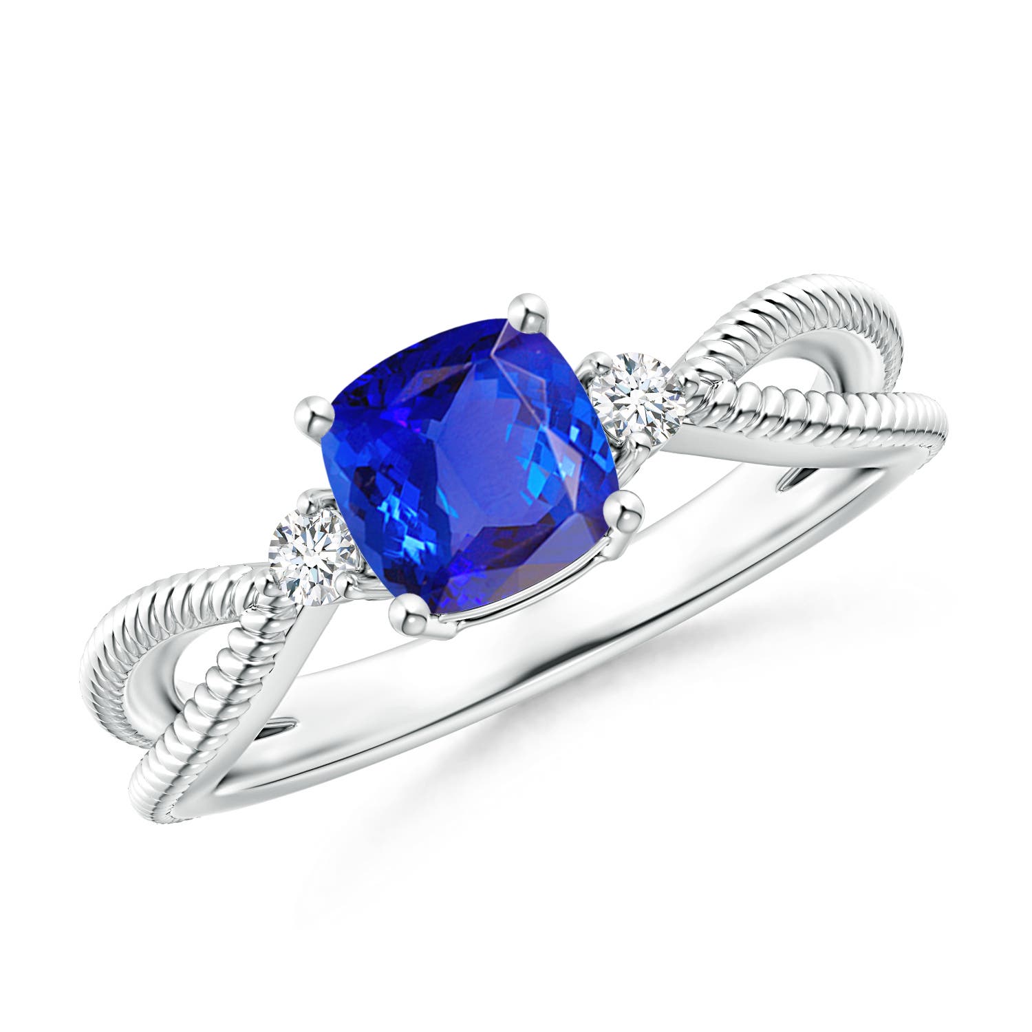 AAA - Tanzanite / 1.14 CT / 14 KT White Gold