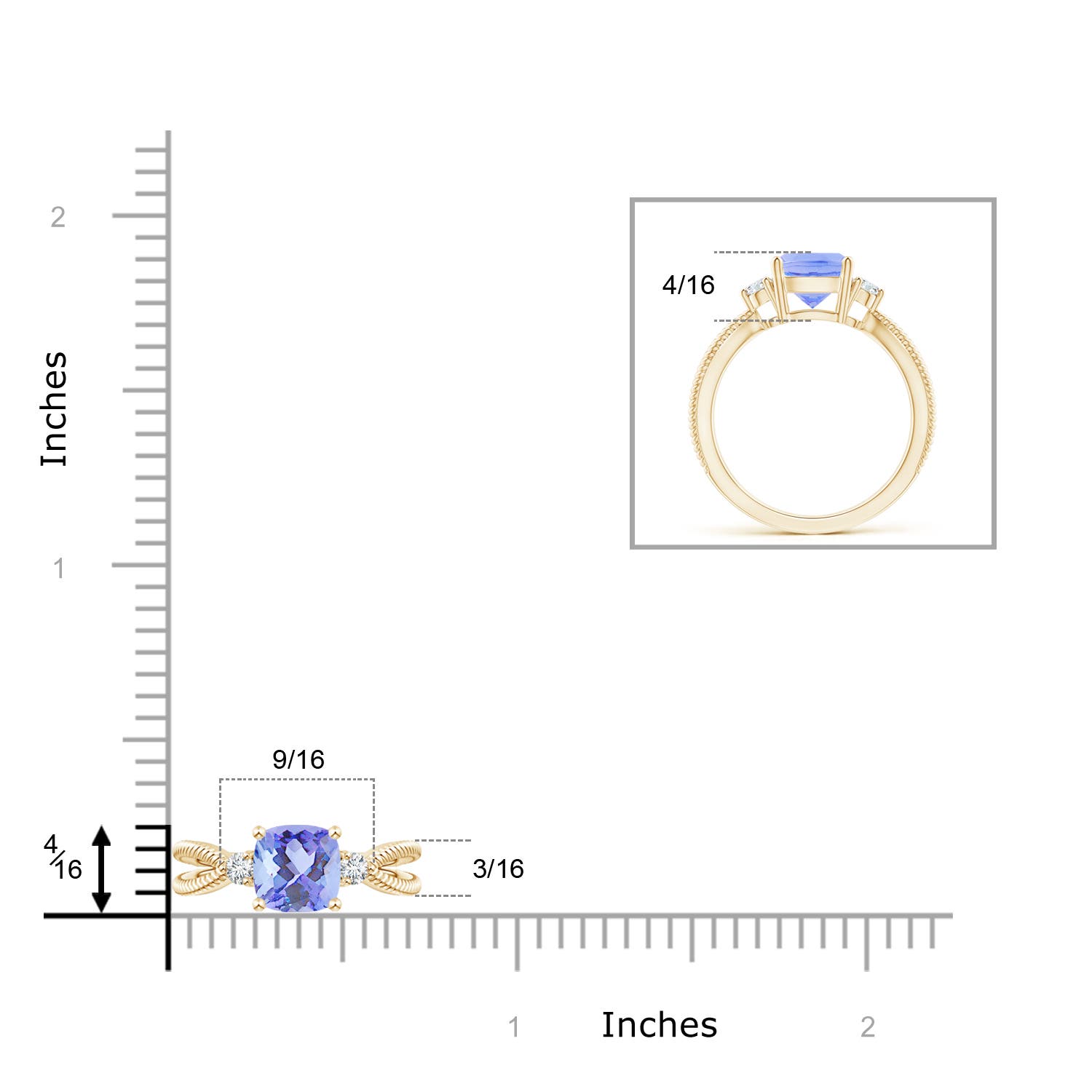 A - Tanzanite / 1.65 CT / 14 KT Yellow Gold