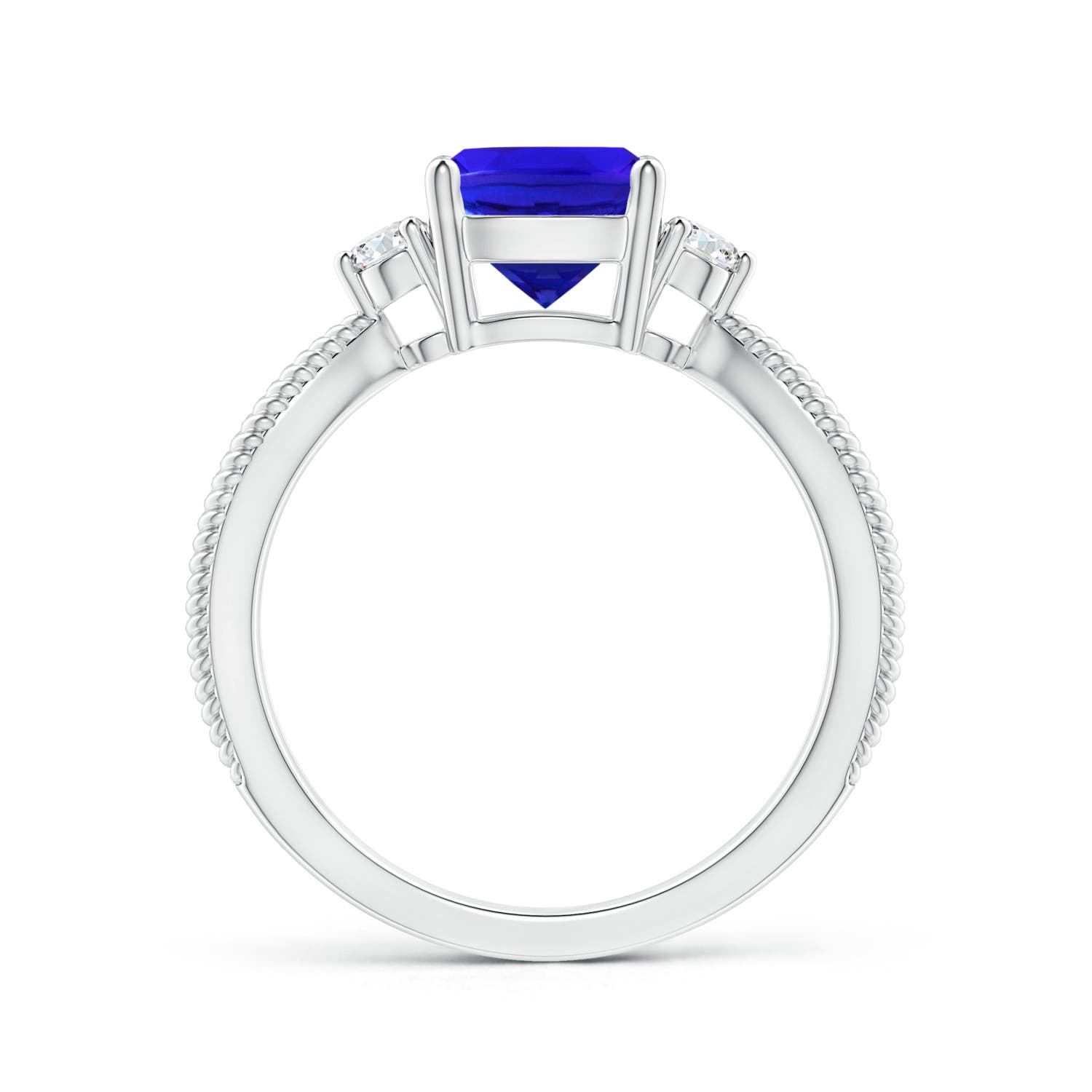 AAA - Tanzanite / 1.65 CT / 14 KT White Gold