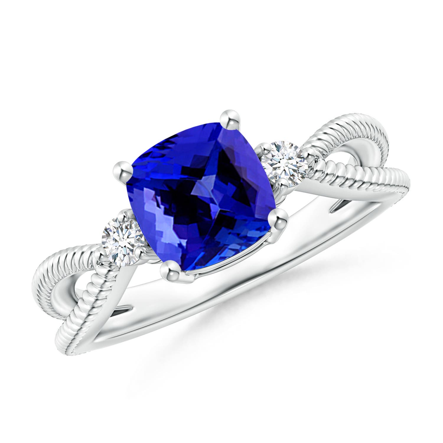 AAAA - Tanzanite / 1.65 CT / 14 KT White Gold