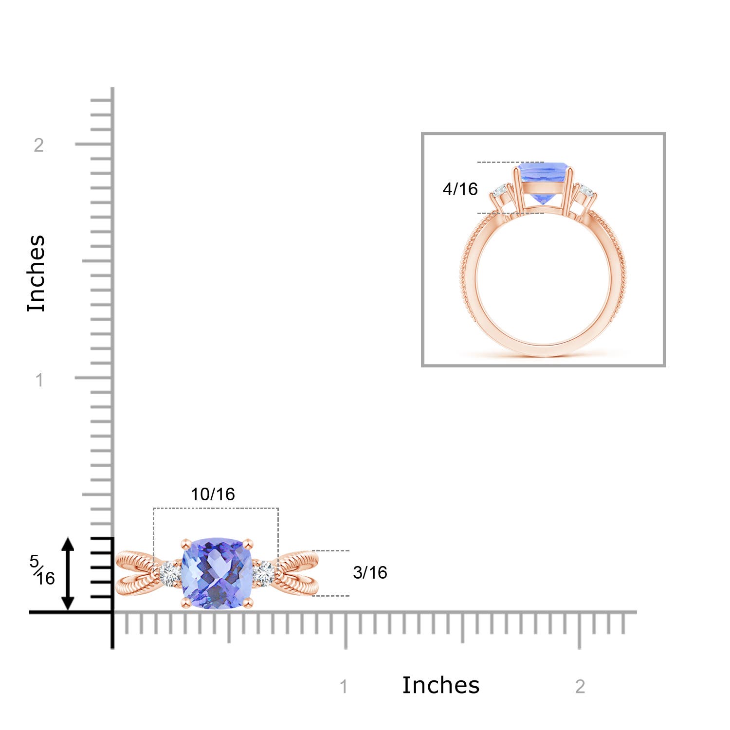 A - Tanzanite / 2.34 CT / 14 KT Rose Gold