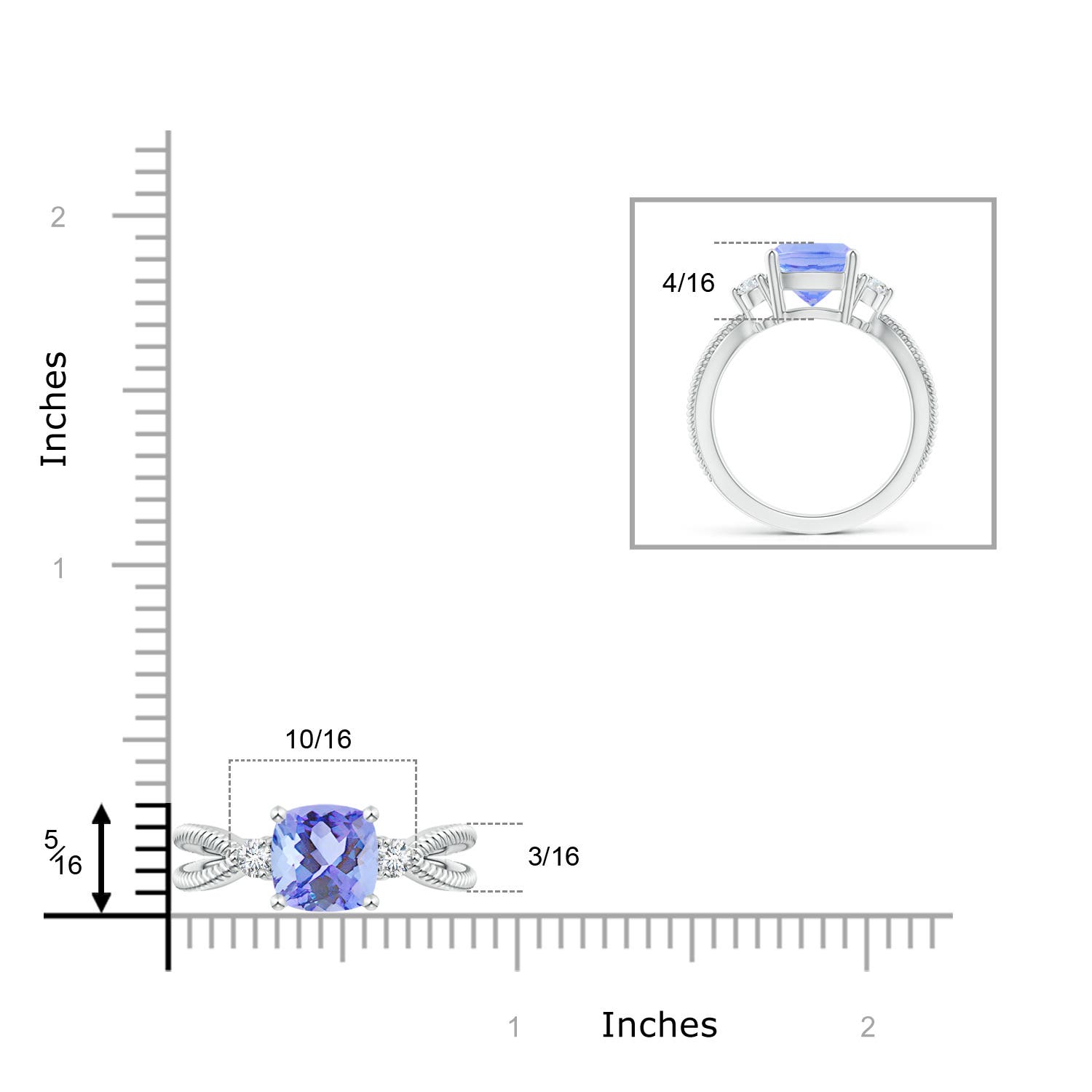 A - Tanzanite / 2.34 CT / 14 KT White Gold