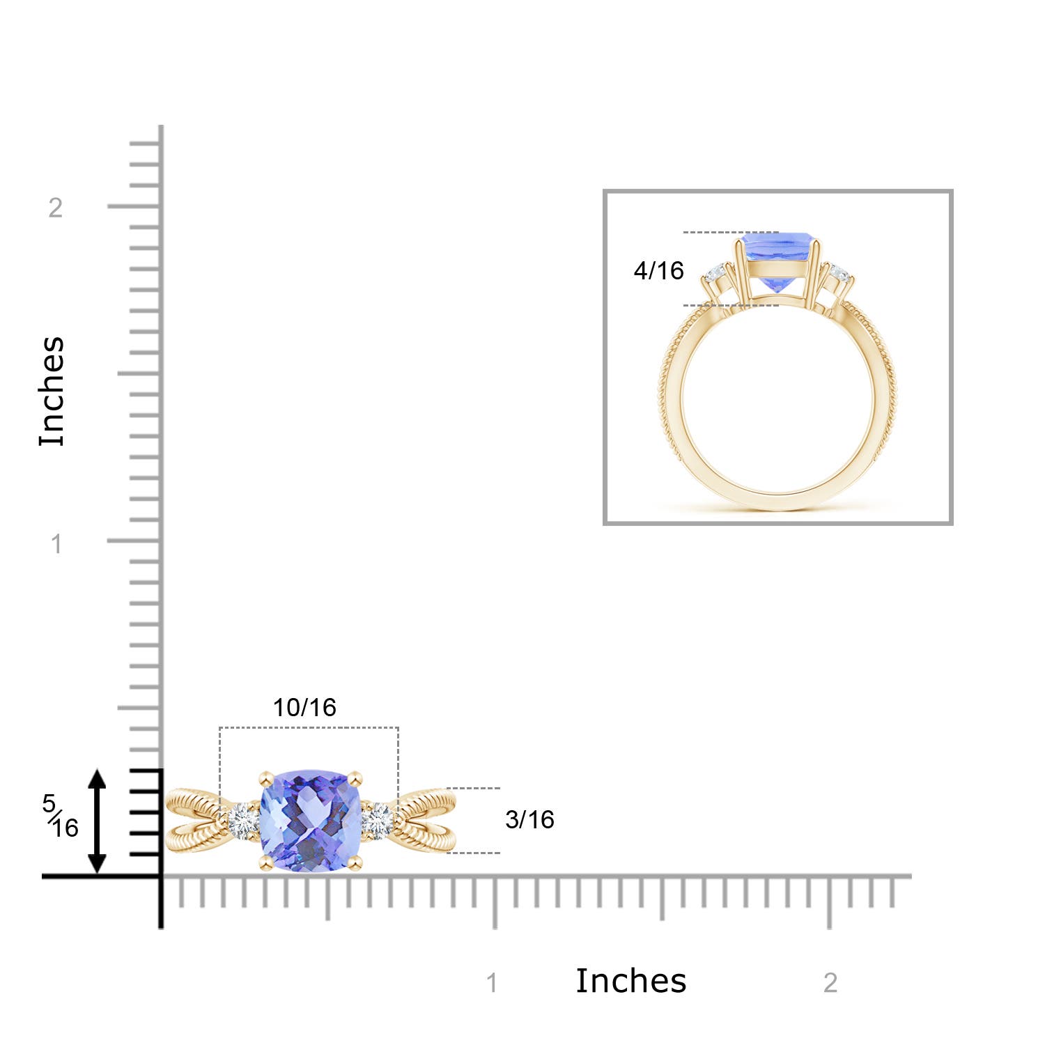 A - Tanzanite / 2.34 CT / 14 KT Yellow Gold