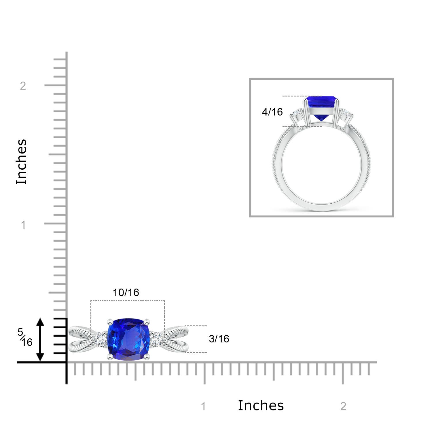 AAA - Tanzanite / 2.34 CT / 14 KT White Gold