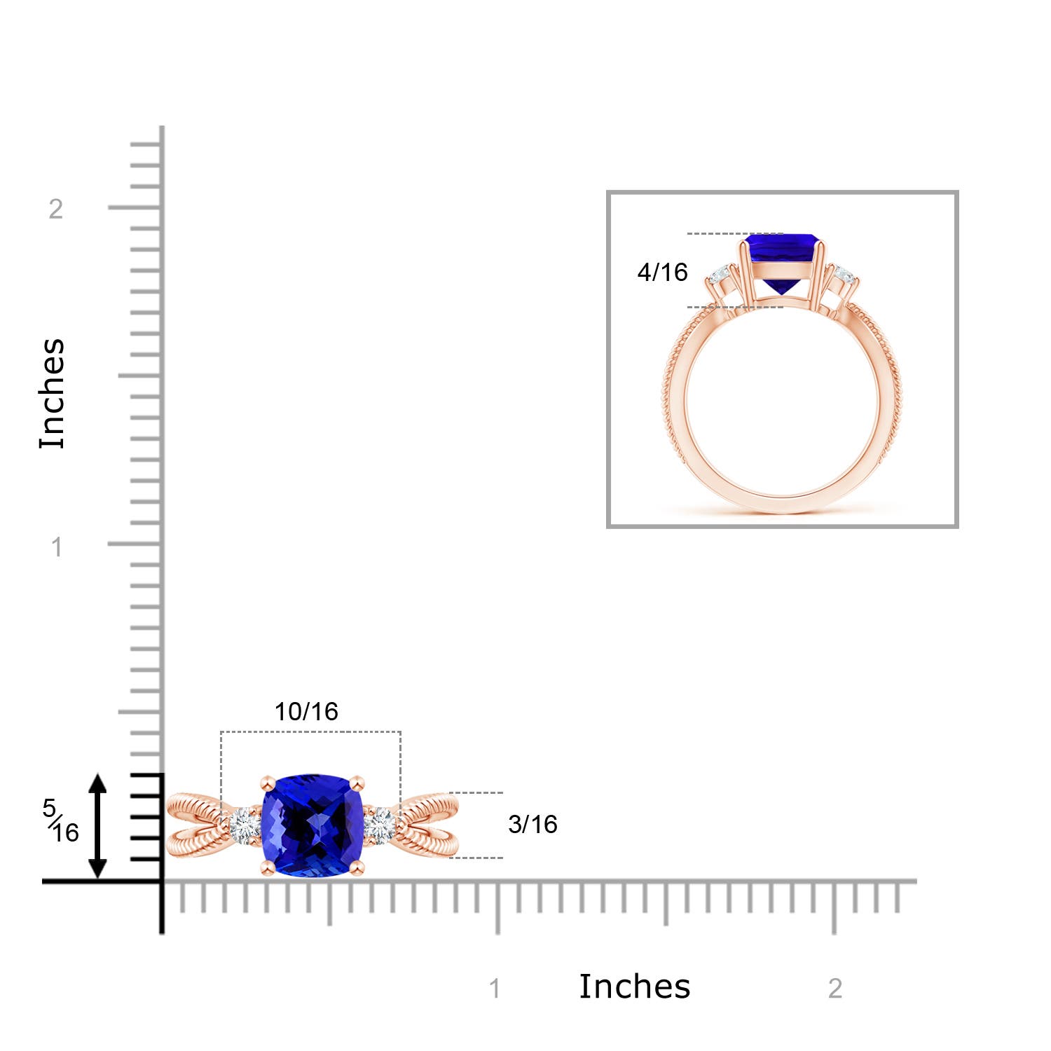 AAAA - Tanzanite / 2.34 CT / 14 KT Rose Gold