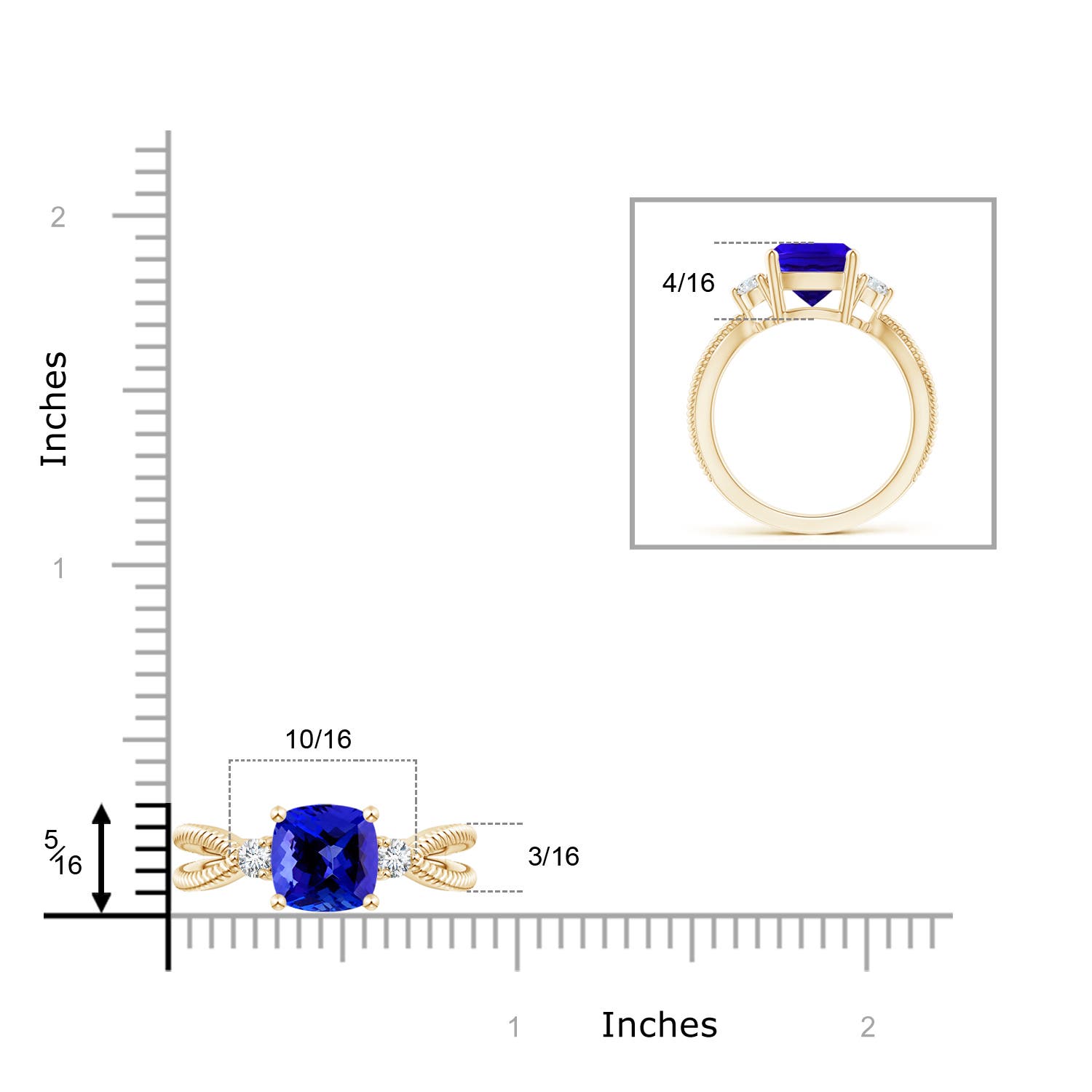 AAAA - Tanzanite / 2.34 CT / 14 KT Yellow Gold