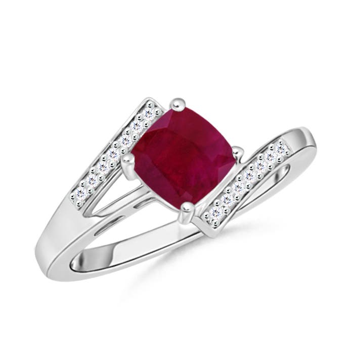 A - Ruby / 1.02 CT / 14 KT White Gold