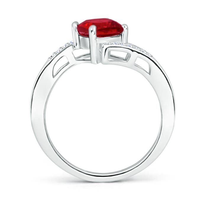 AAA - Ruby / 1.02 CT / 14 KT White Gold