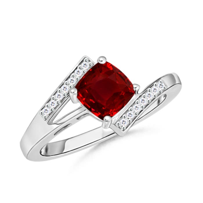 AAAA - Ruby / 1.02 CT / 14 KT White Gold